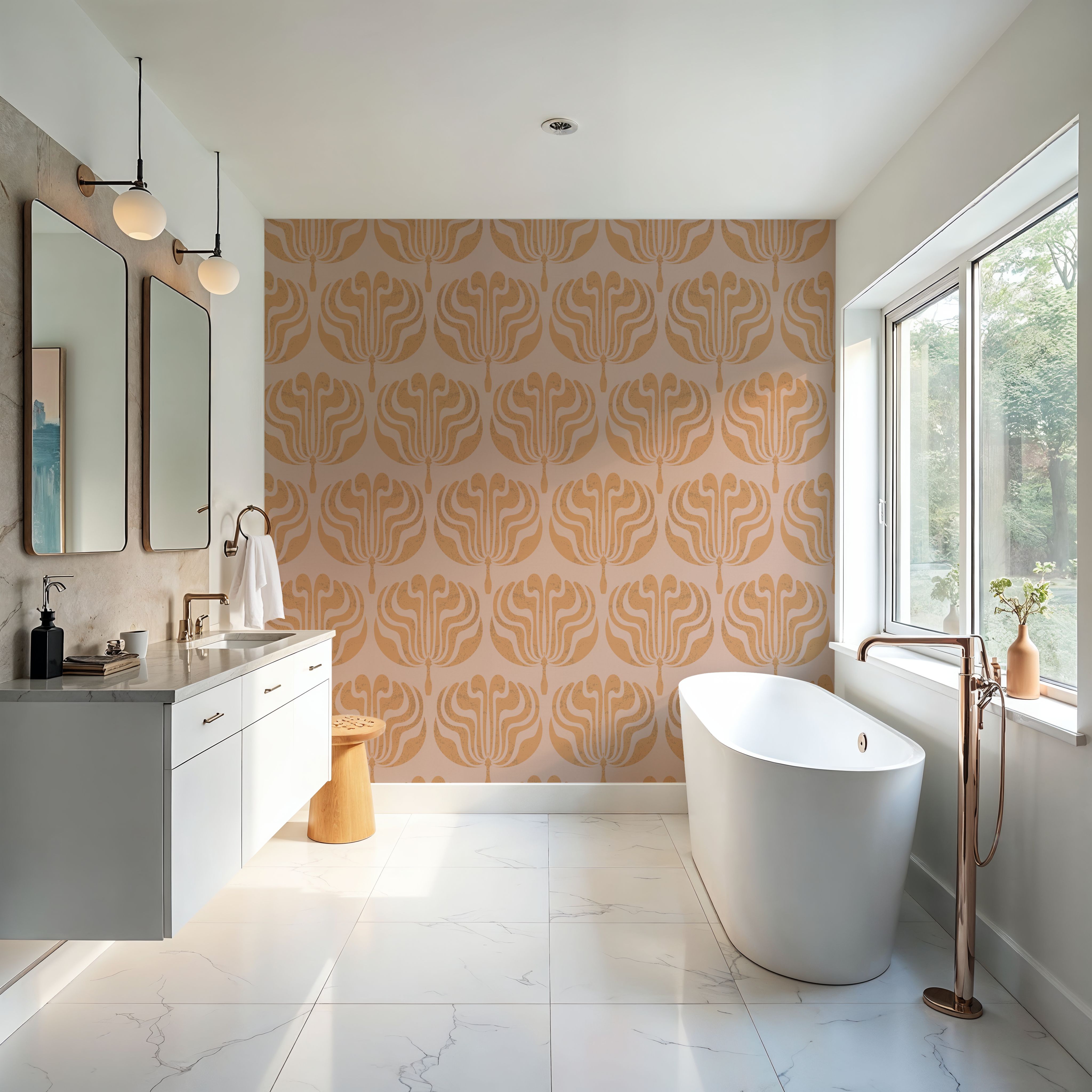 Fan Damask Orange
