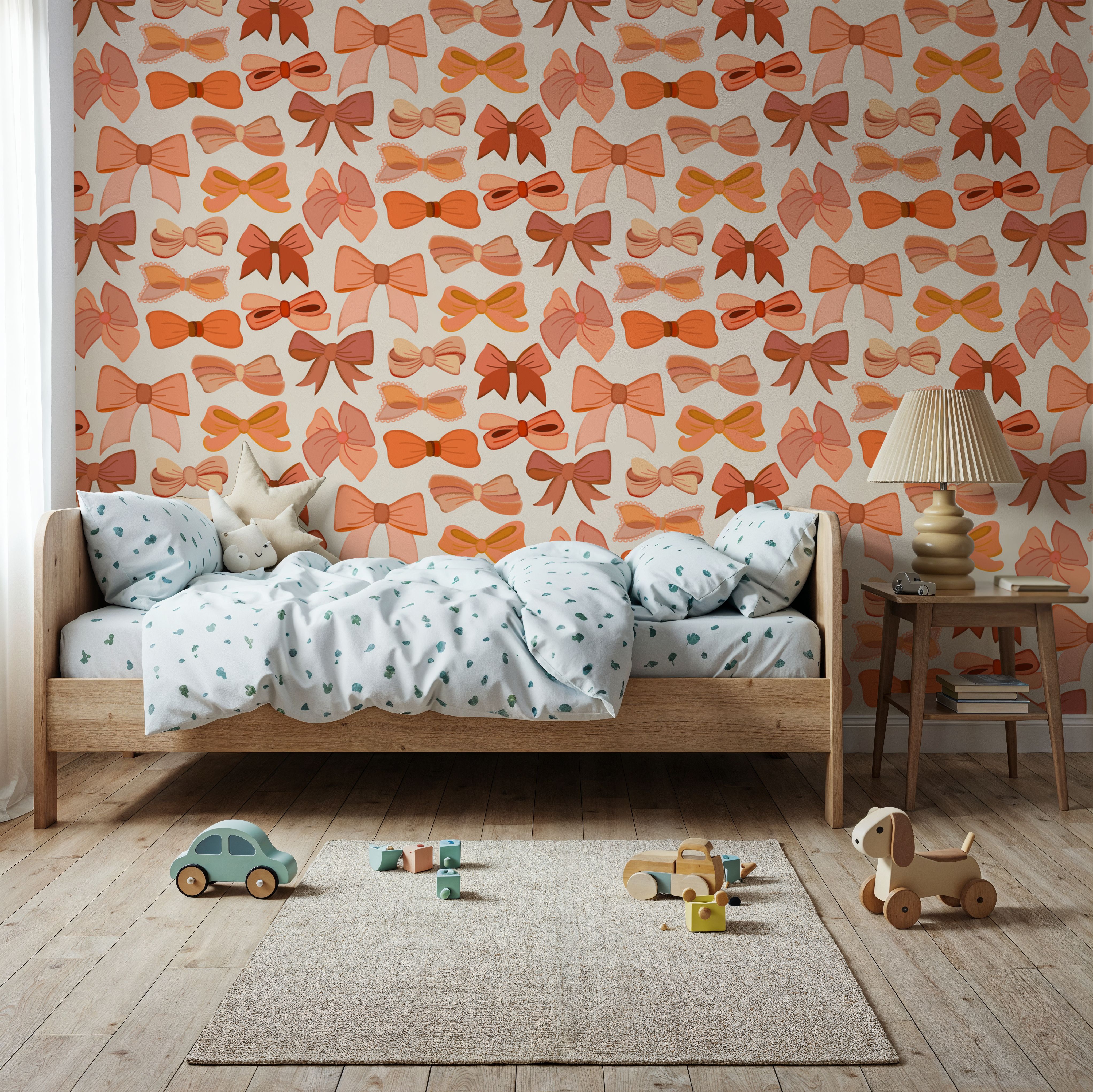 Beautiful Bows, Warm Pink, Wallpaper