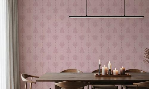 Block Print Water Lily Stripes, Blush