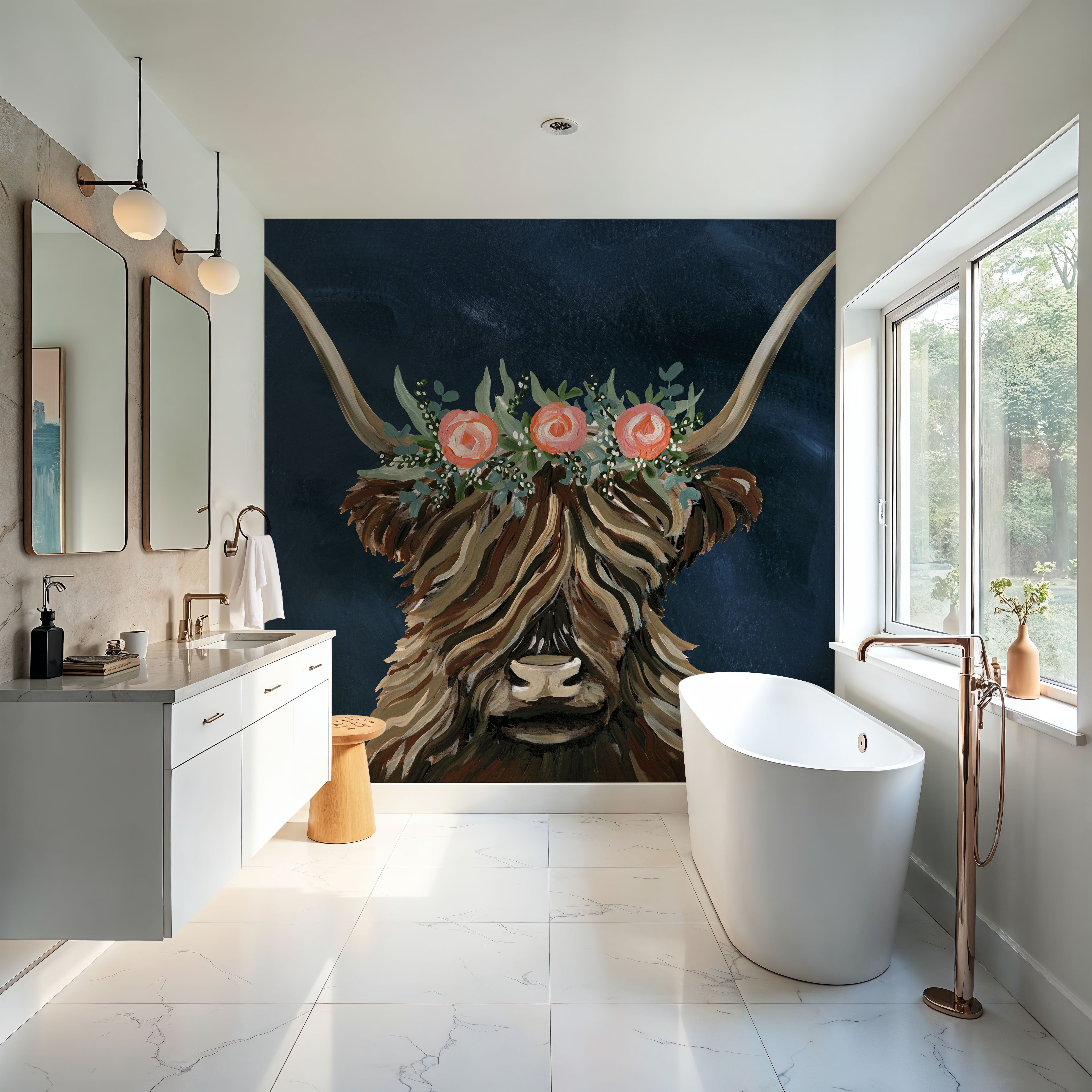 Longhorn with Rose Crown Dark