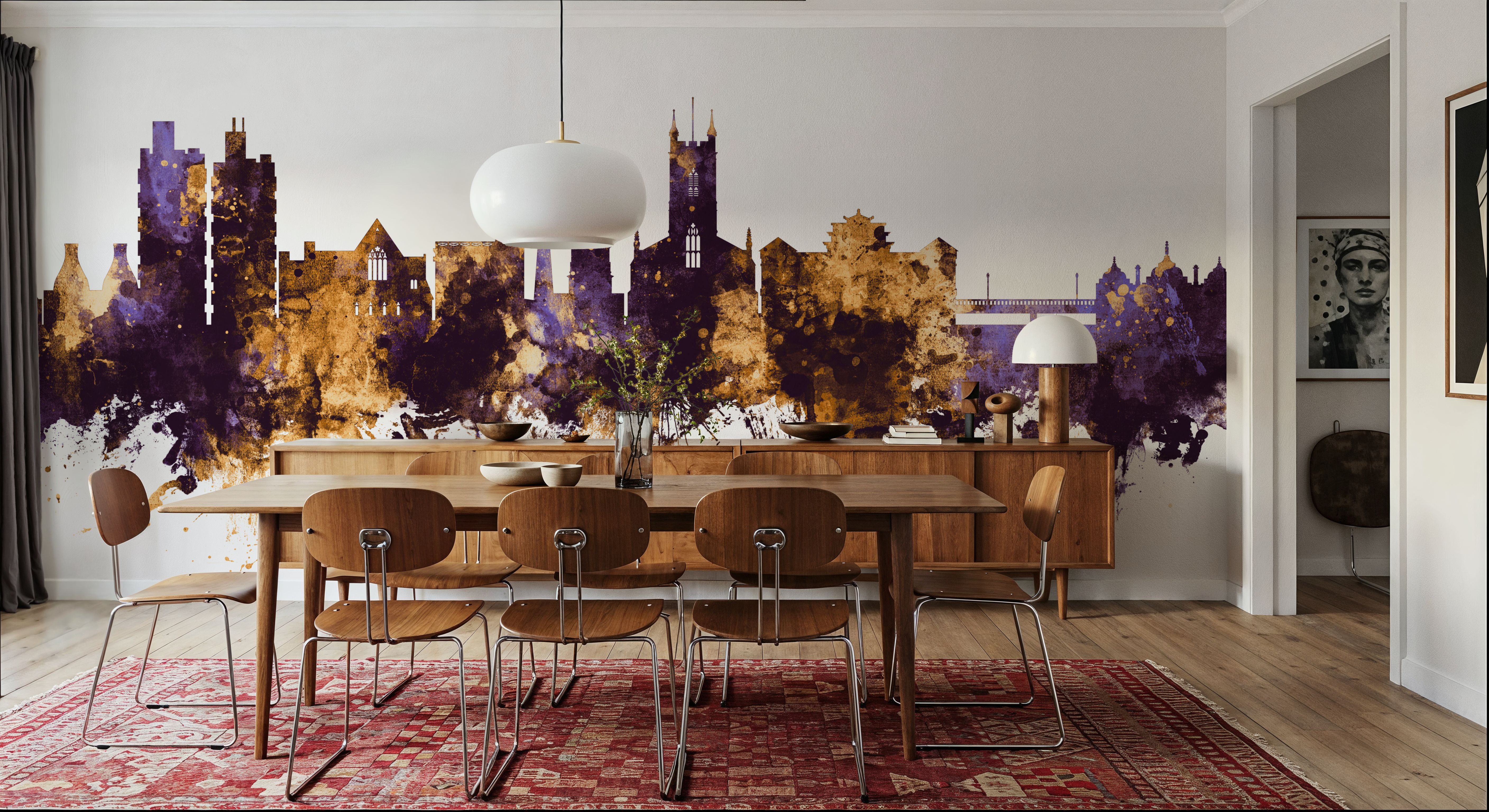 Stoke-on-Trent Skyline Purple & Gold