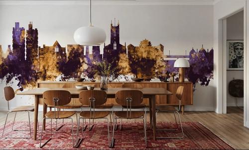 Stoke-on-Trent Skyline Purple & Gold
