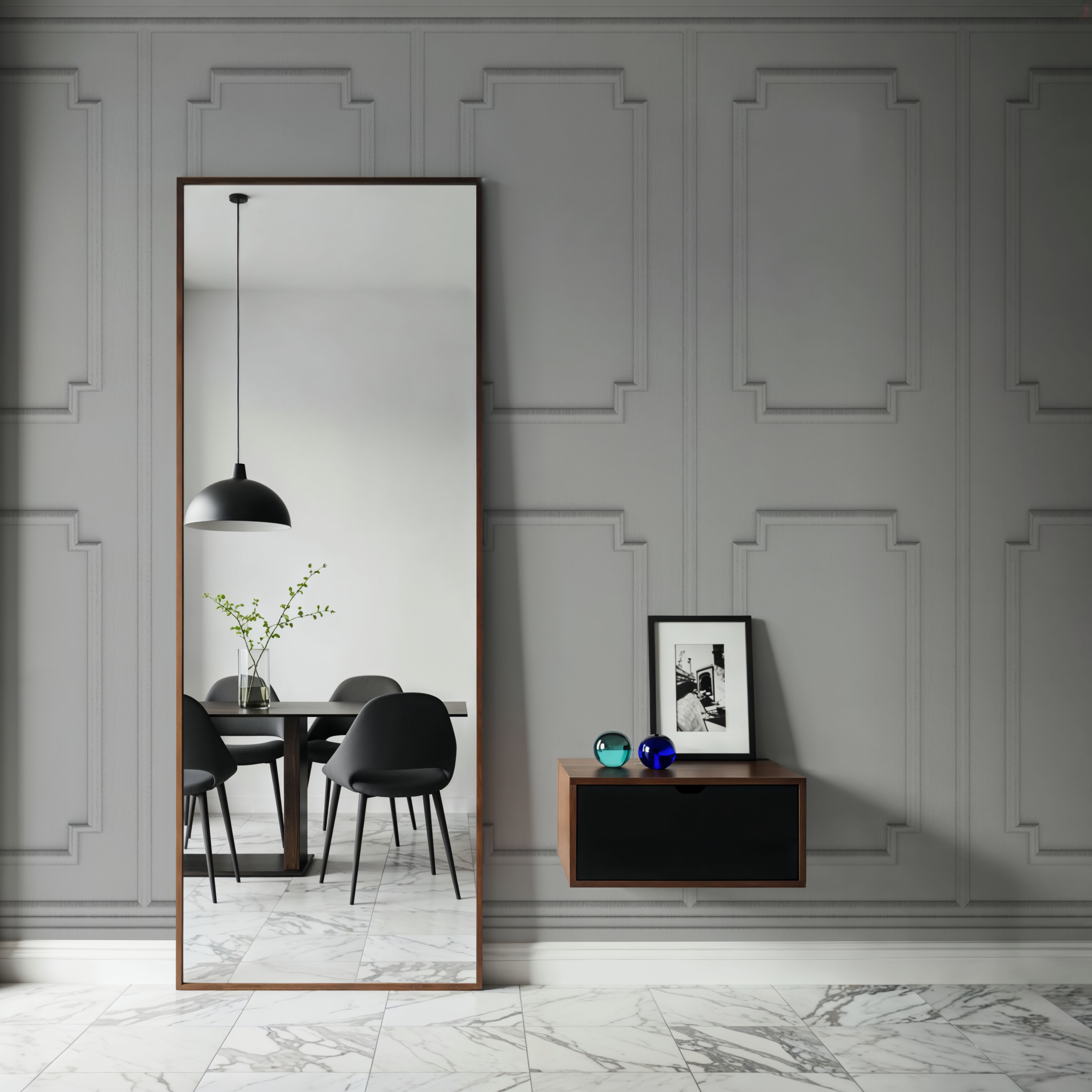 Faux Wall Panel Moulding, Light Gray