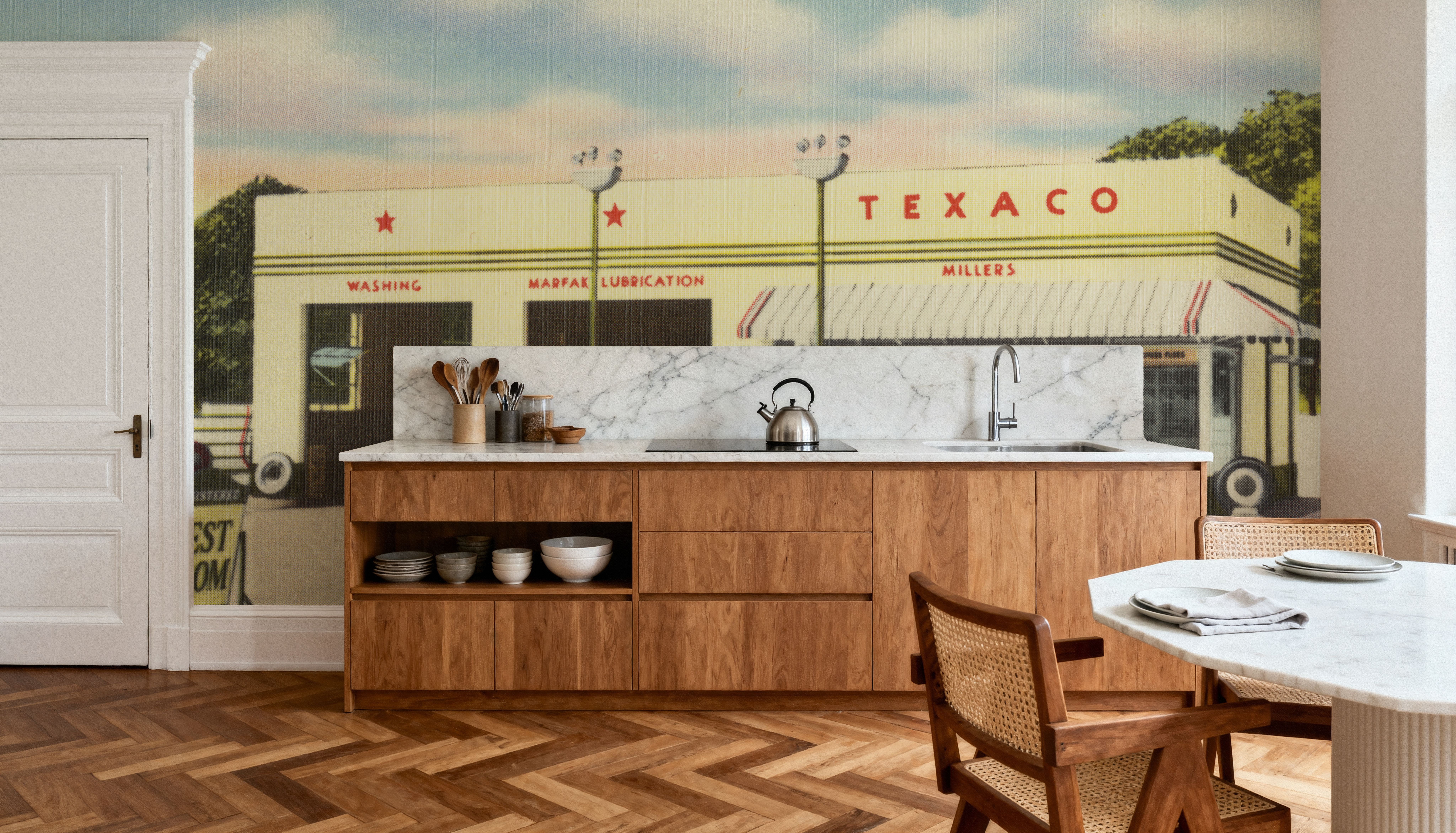 Greetings from the Gas Station - Screenprint Postcard