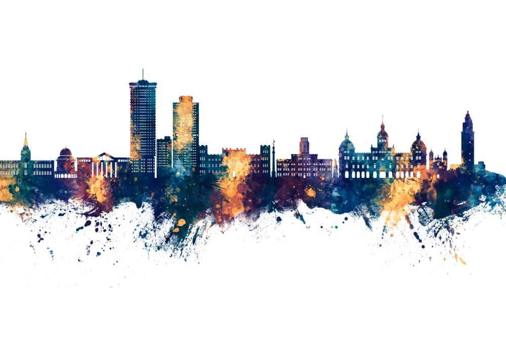 A Coruña Spain Skyline Blue & Bronze