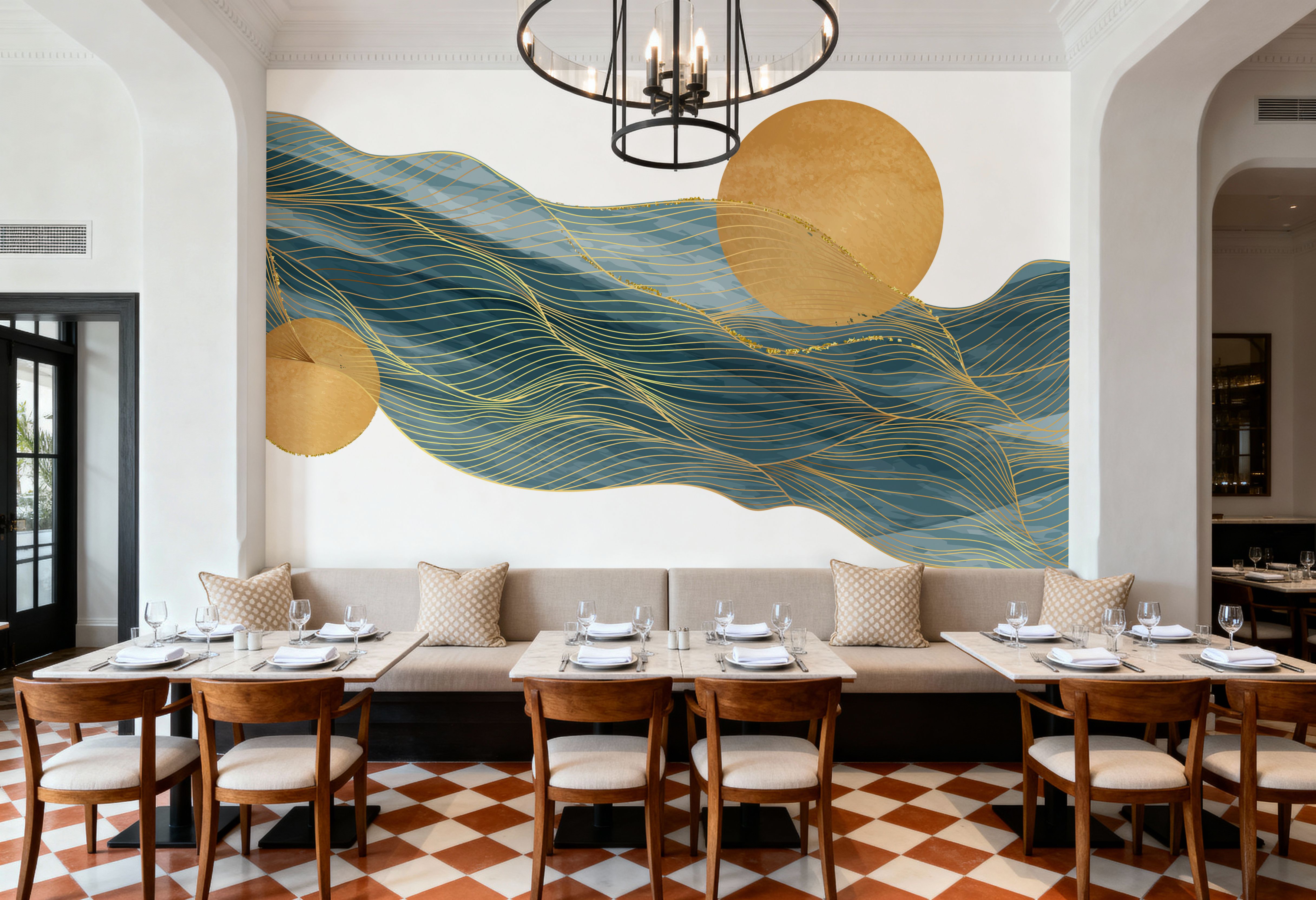 Waves And Planets, Wallpaper