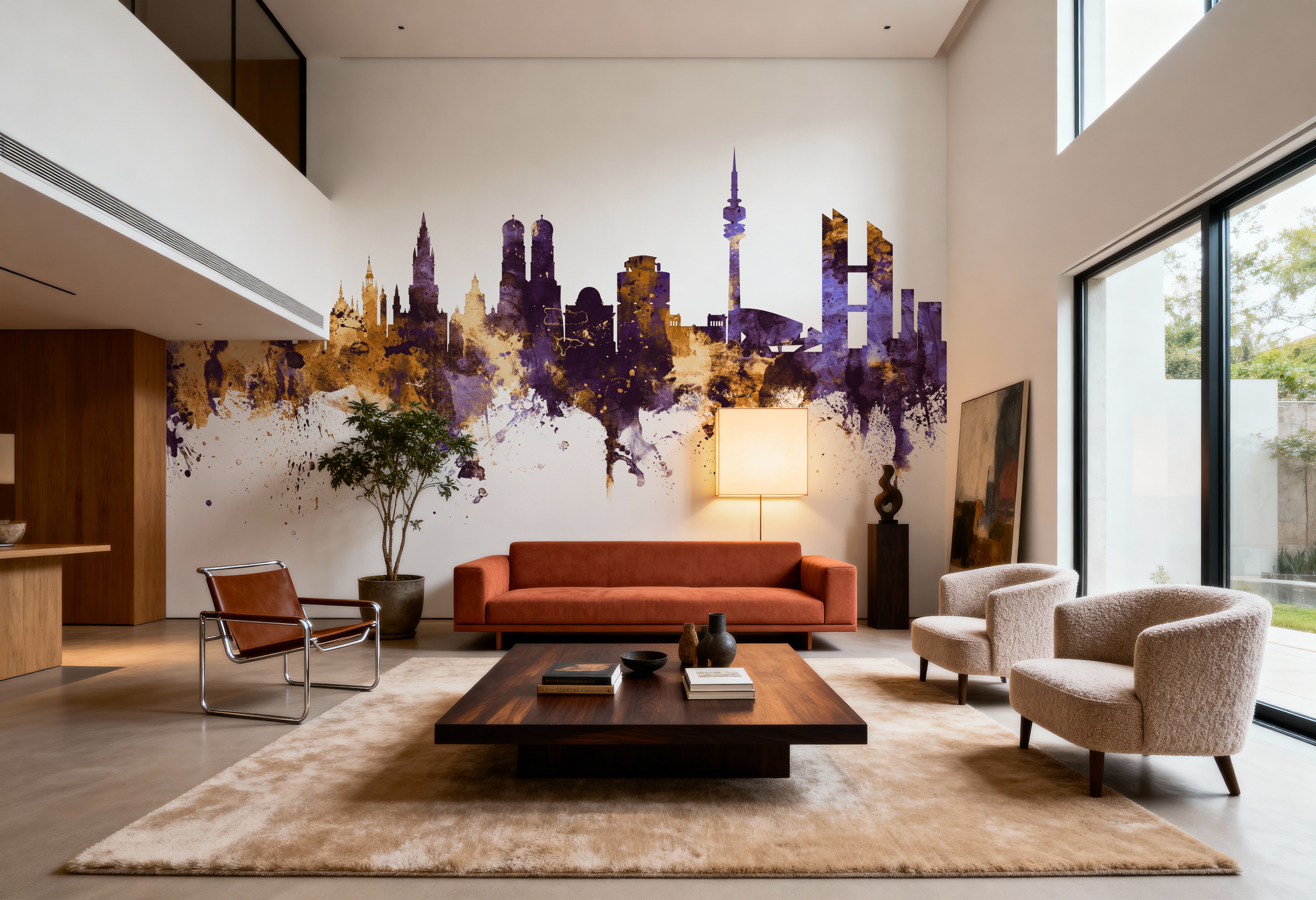 Munich Skyline Purple & Gold