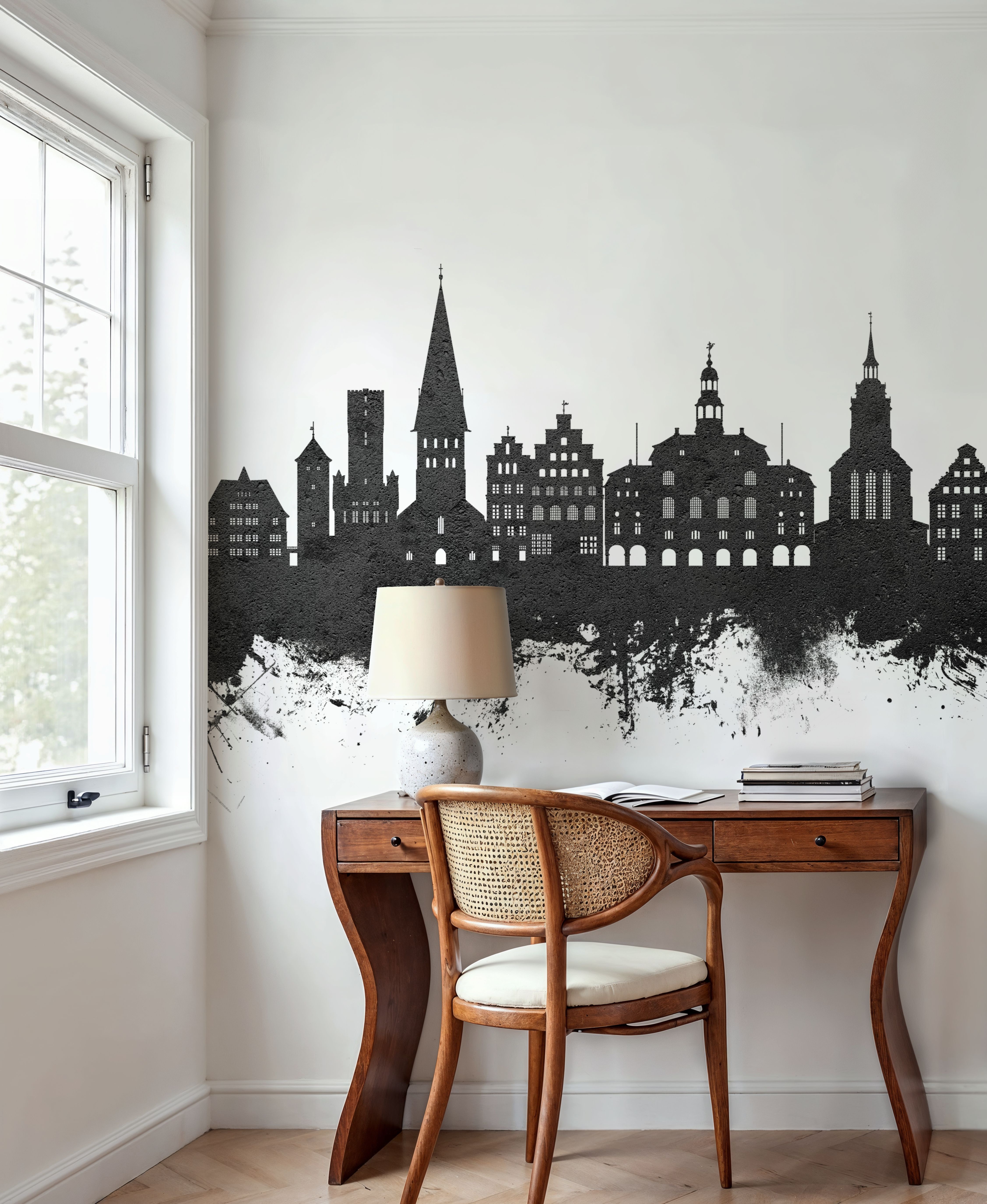 Lüneburg Germany Skyline Black & White