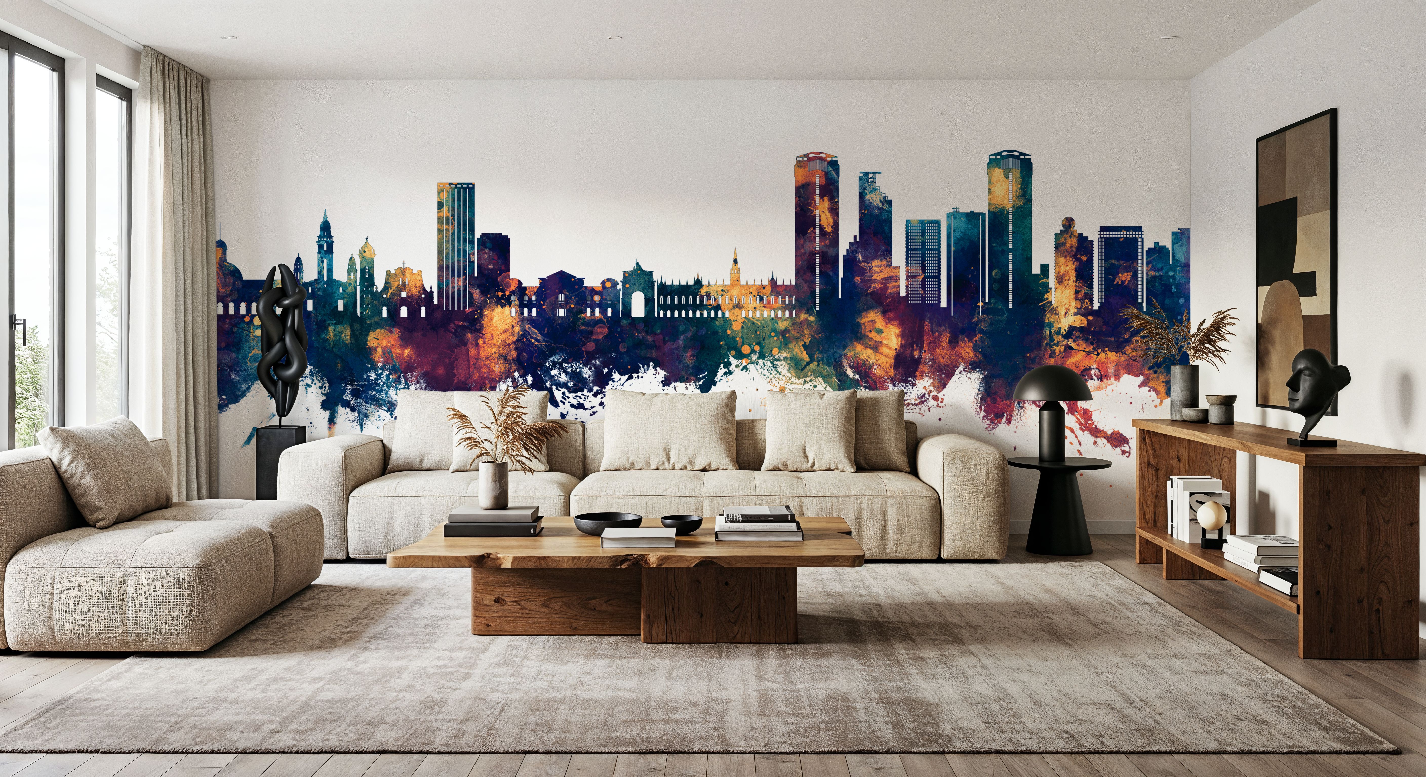 Caracas Skyline Blue & Bronze