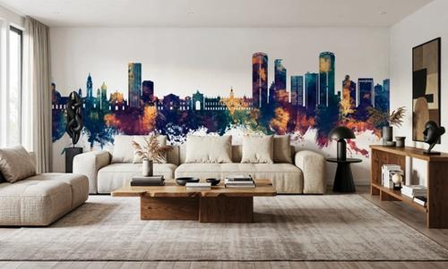 Caracas Skyline Blue & Bronze