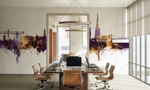 Warrington England Skyline Purple & Gold