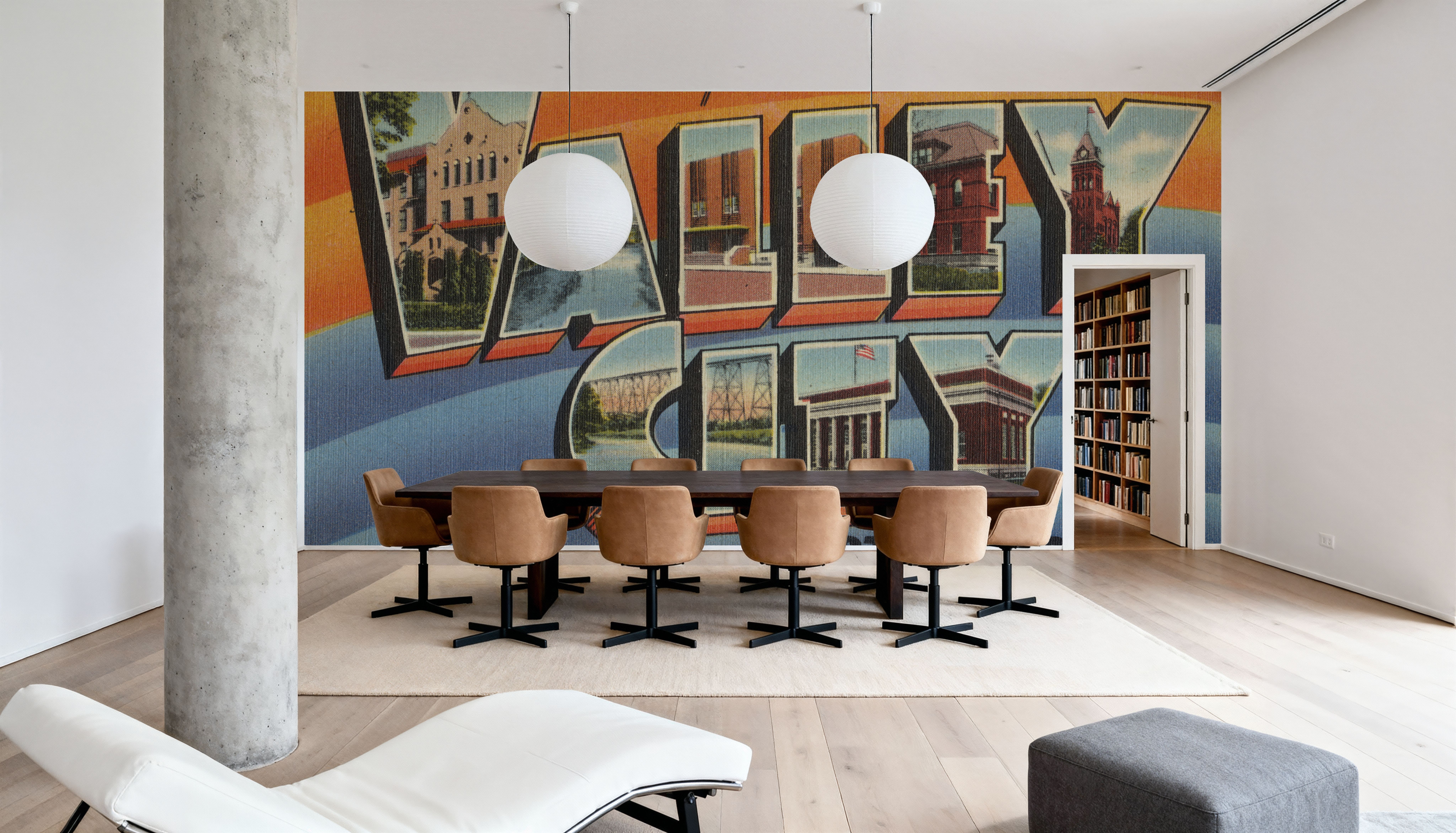 Greetings from Valley City - Screenprint Postcard, Wallpaper