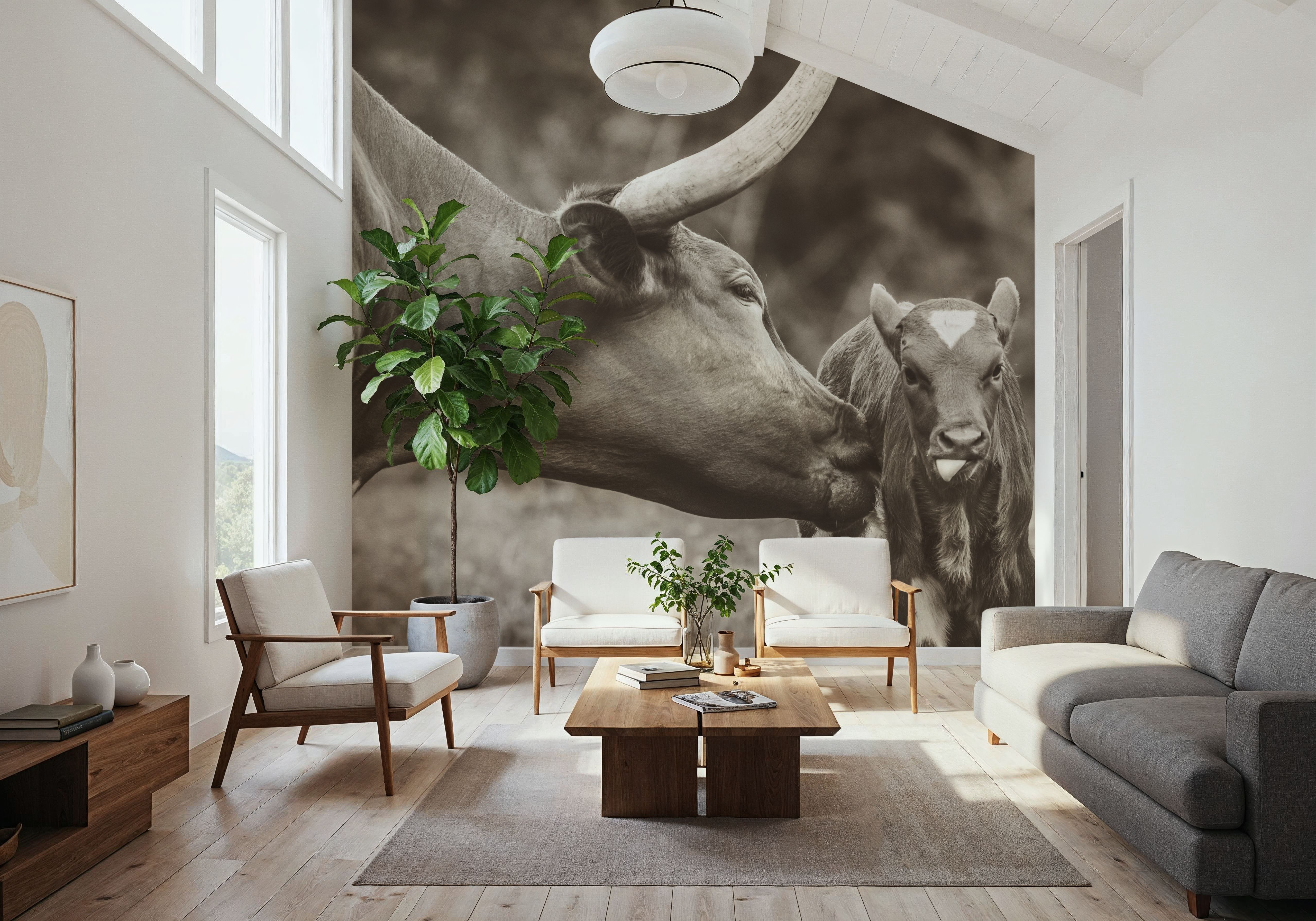 Longhorn Pasture Pair Sepia