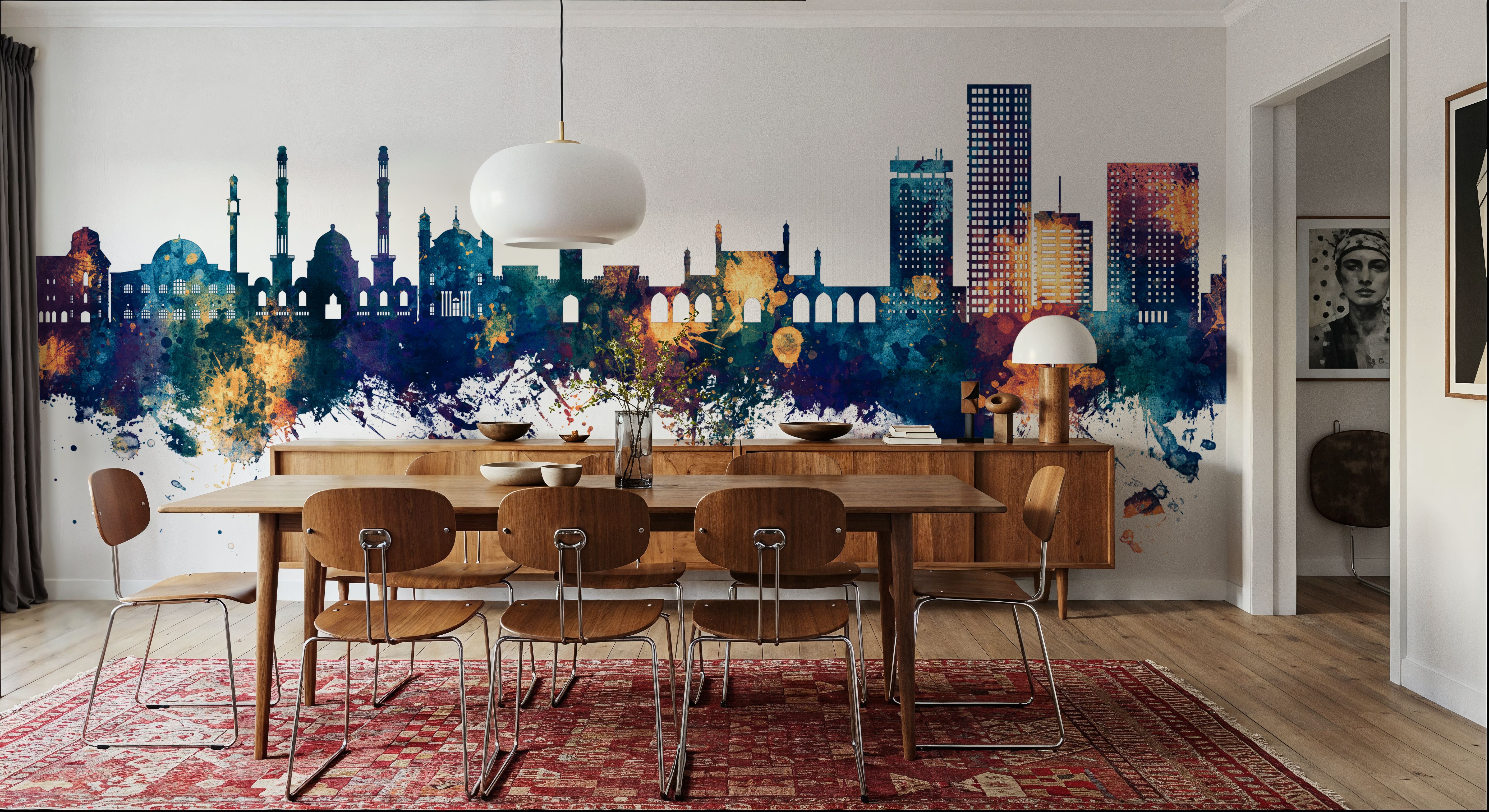 Kabul Afghanistan Skyline Blue & Bronze