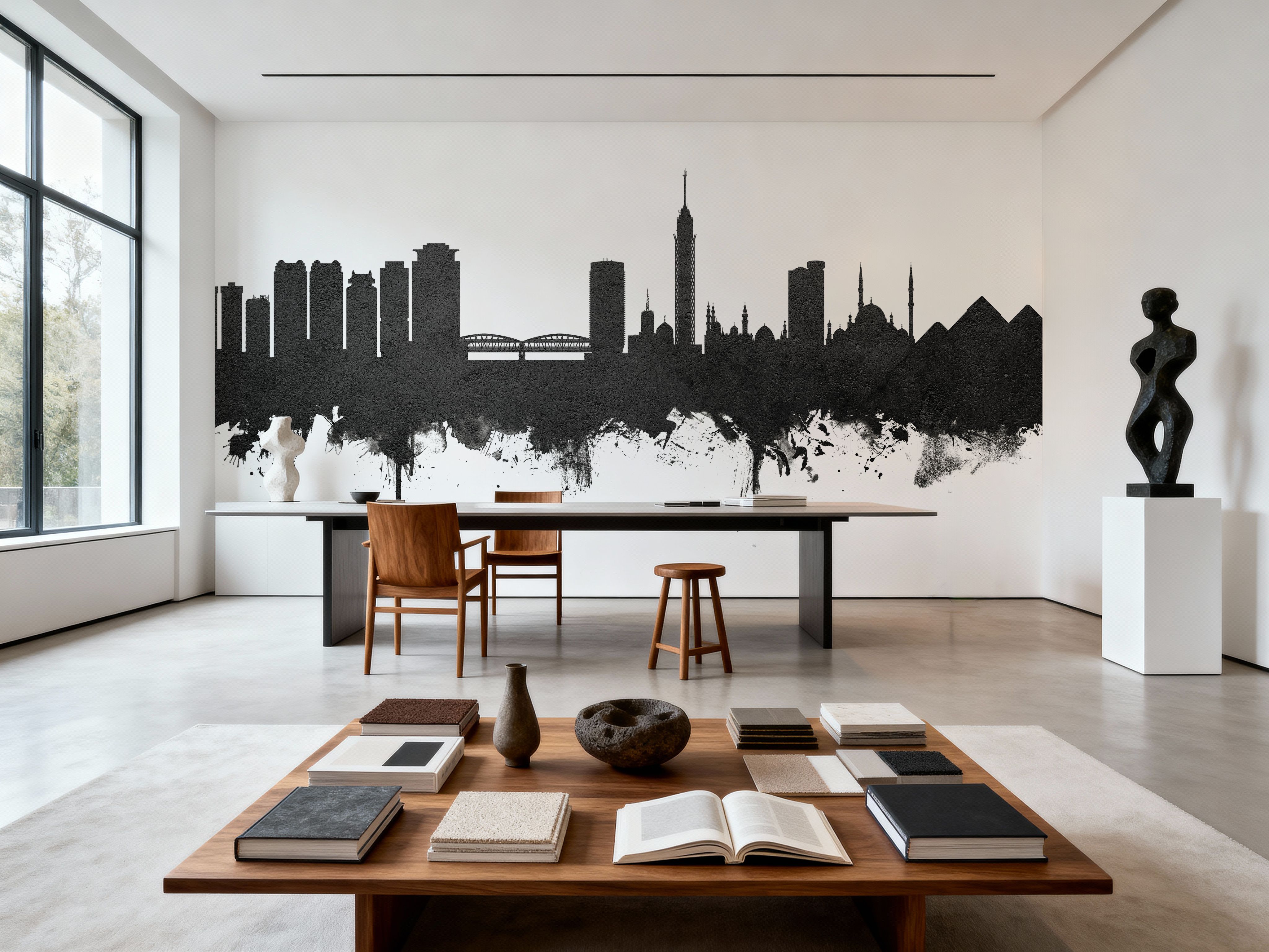 Cairo Egypt Skyline Black & White