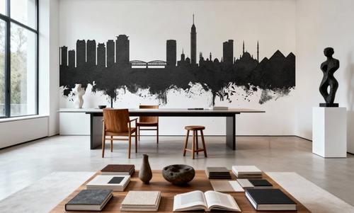 Cairo Egypt Skyline Black & White