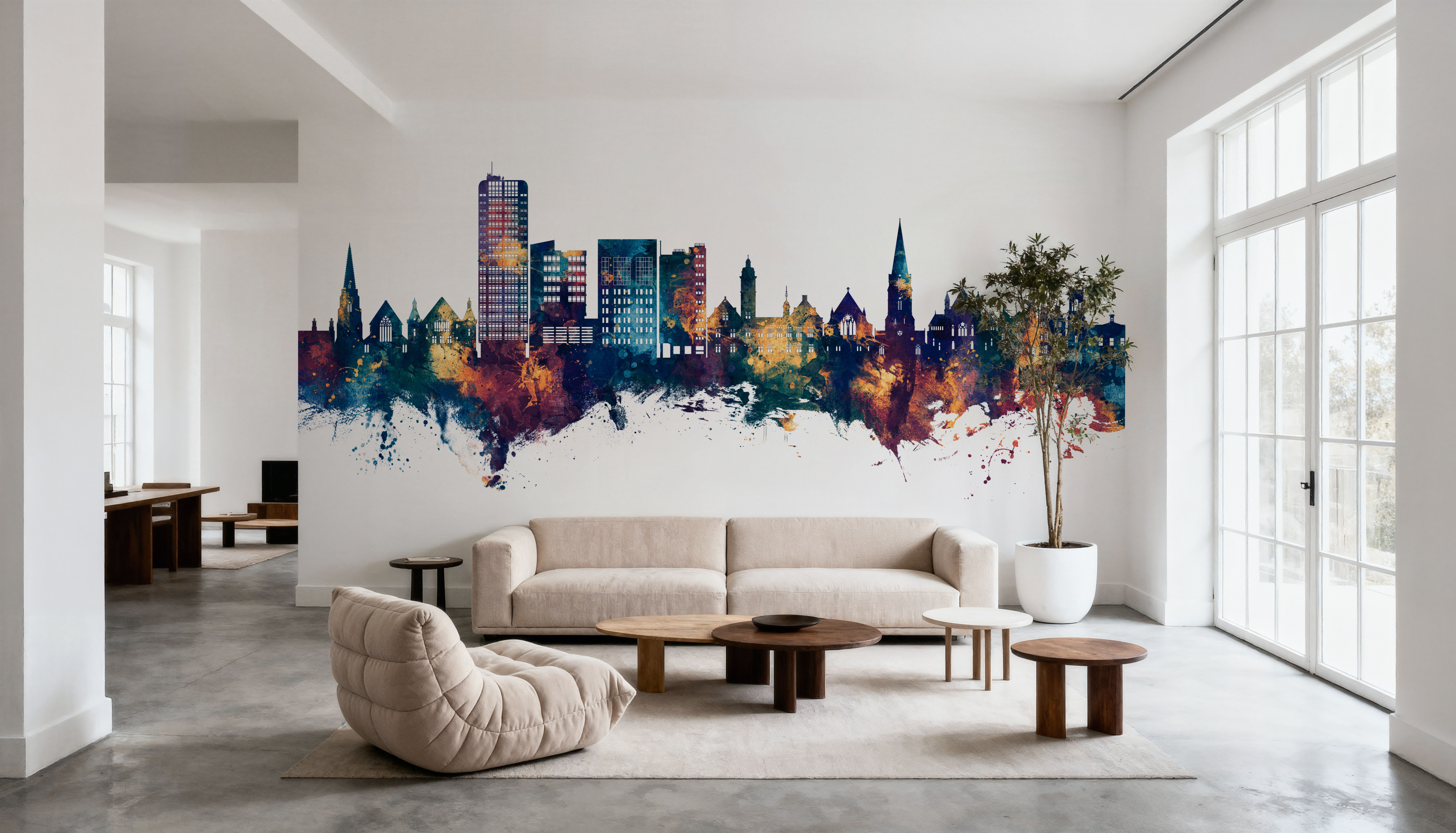 Swindon England Skyline Blue & Bronze, Tapeten