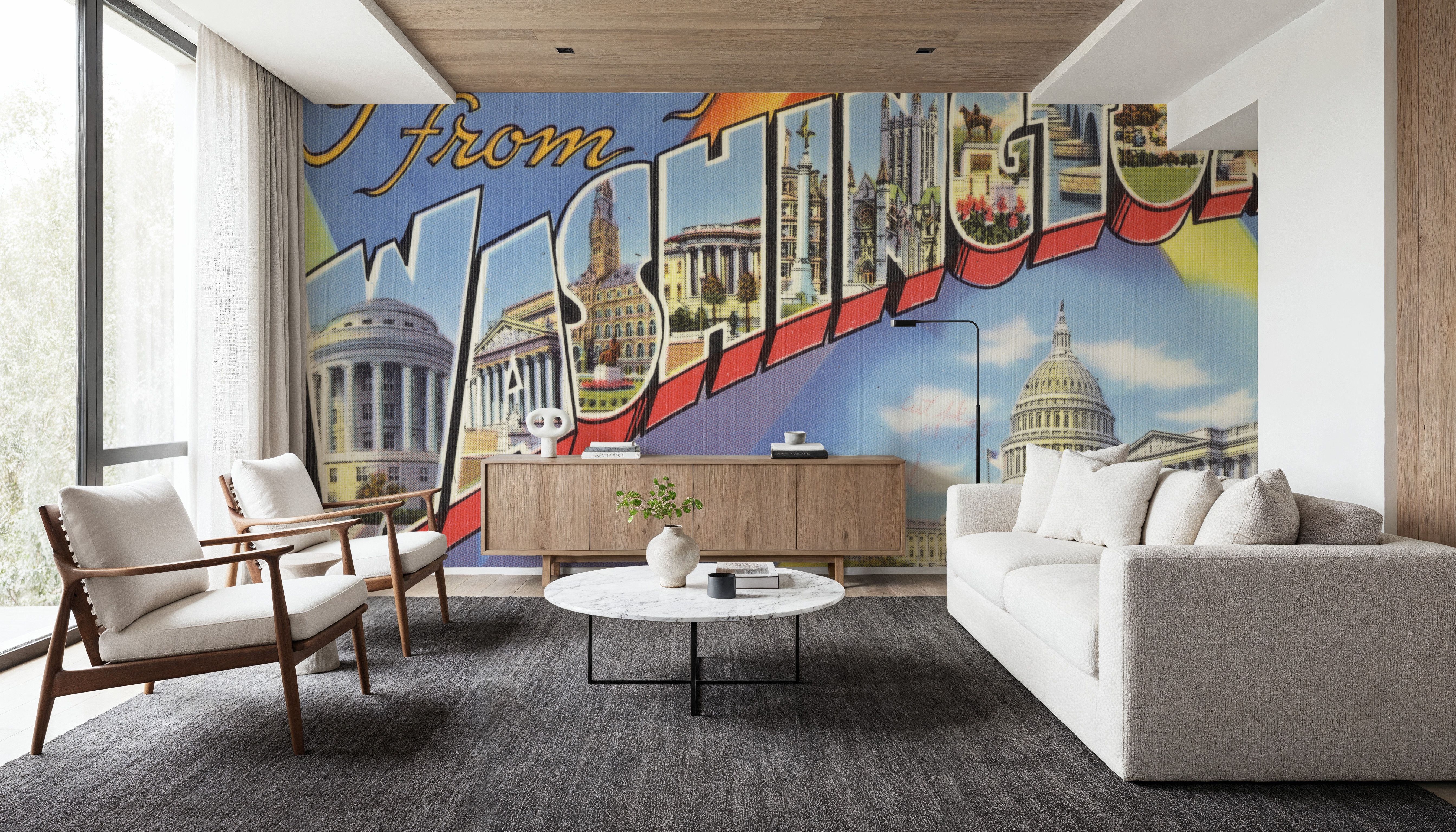 Greetings from Washington - Screenprint Postcard