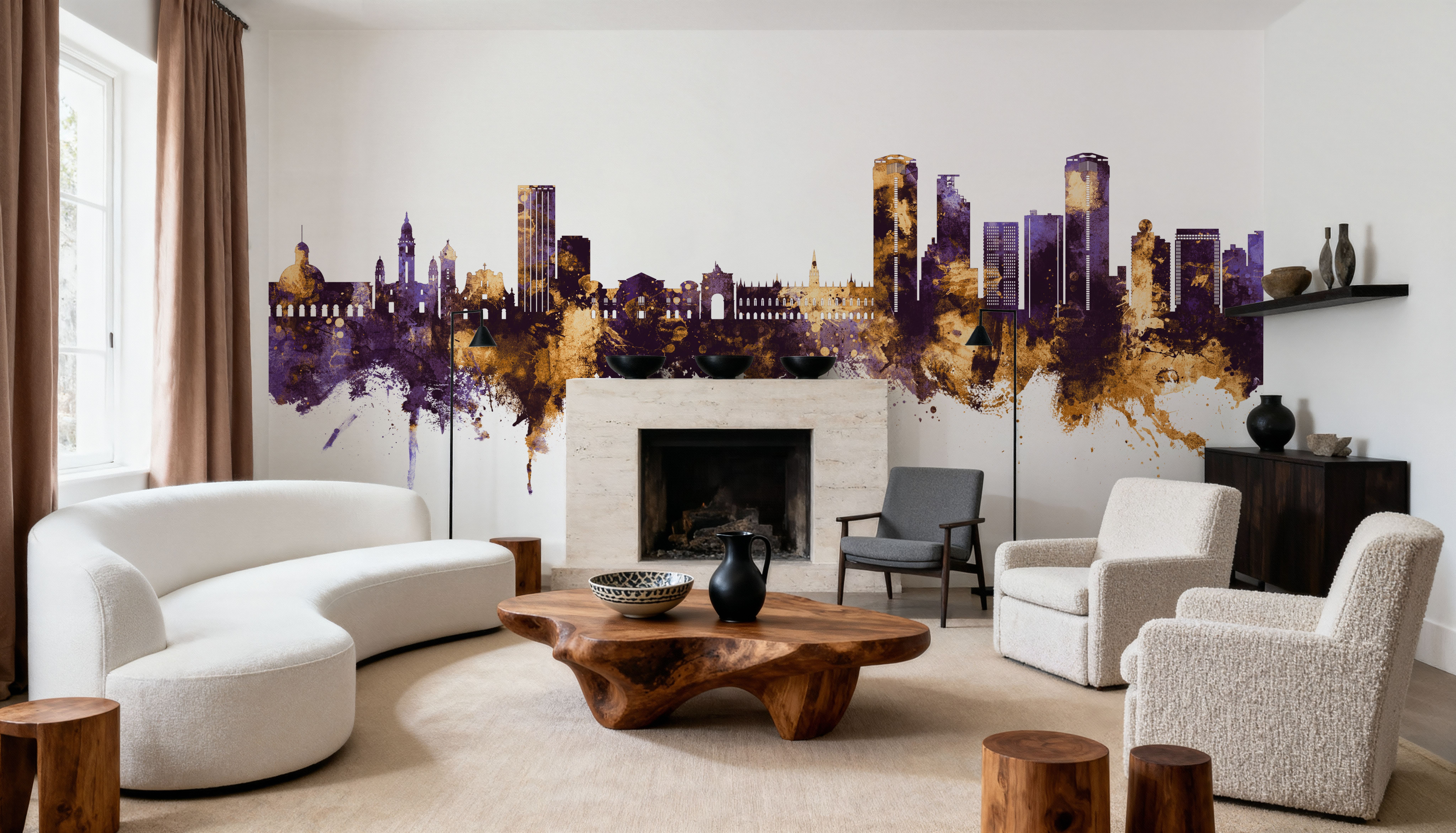 Caracas Skyline Purple & Gold