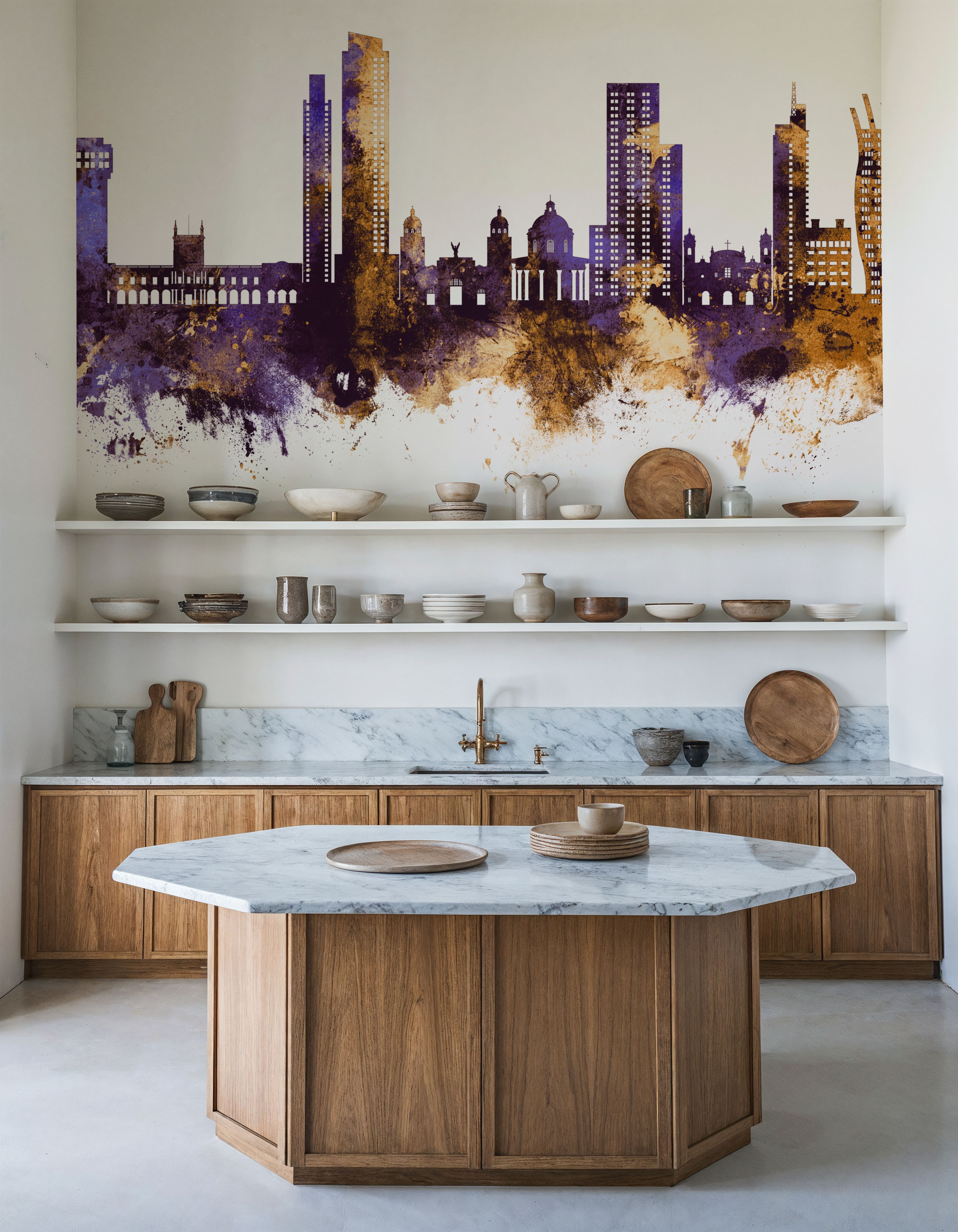 Asunción Paraguay Skyline Purple & Gold