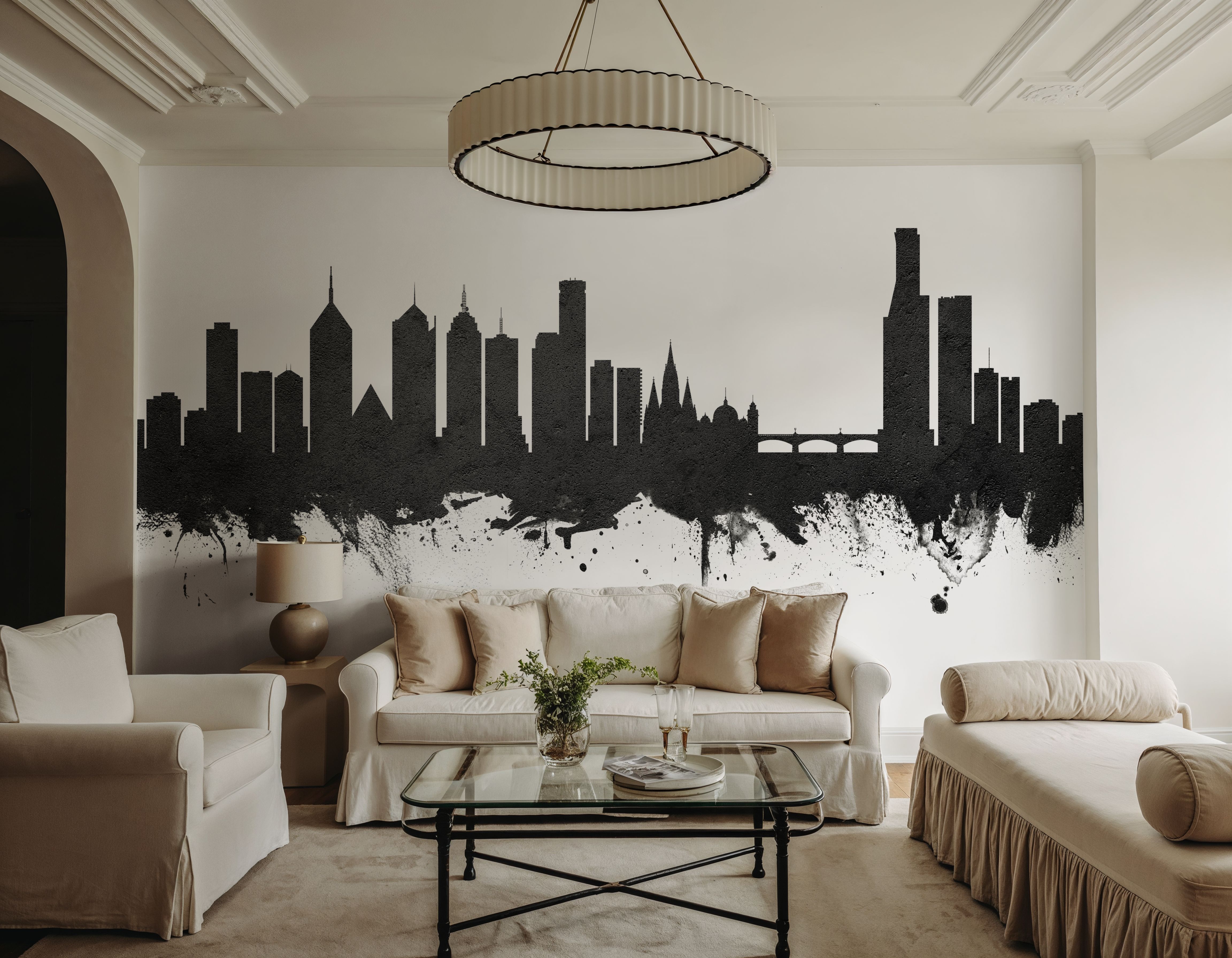 Melbourne Australia Skyline Black & White