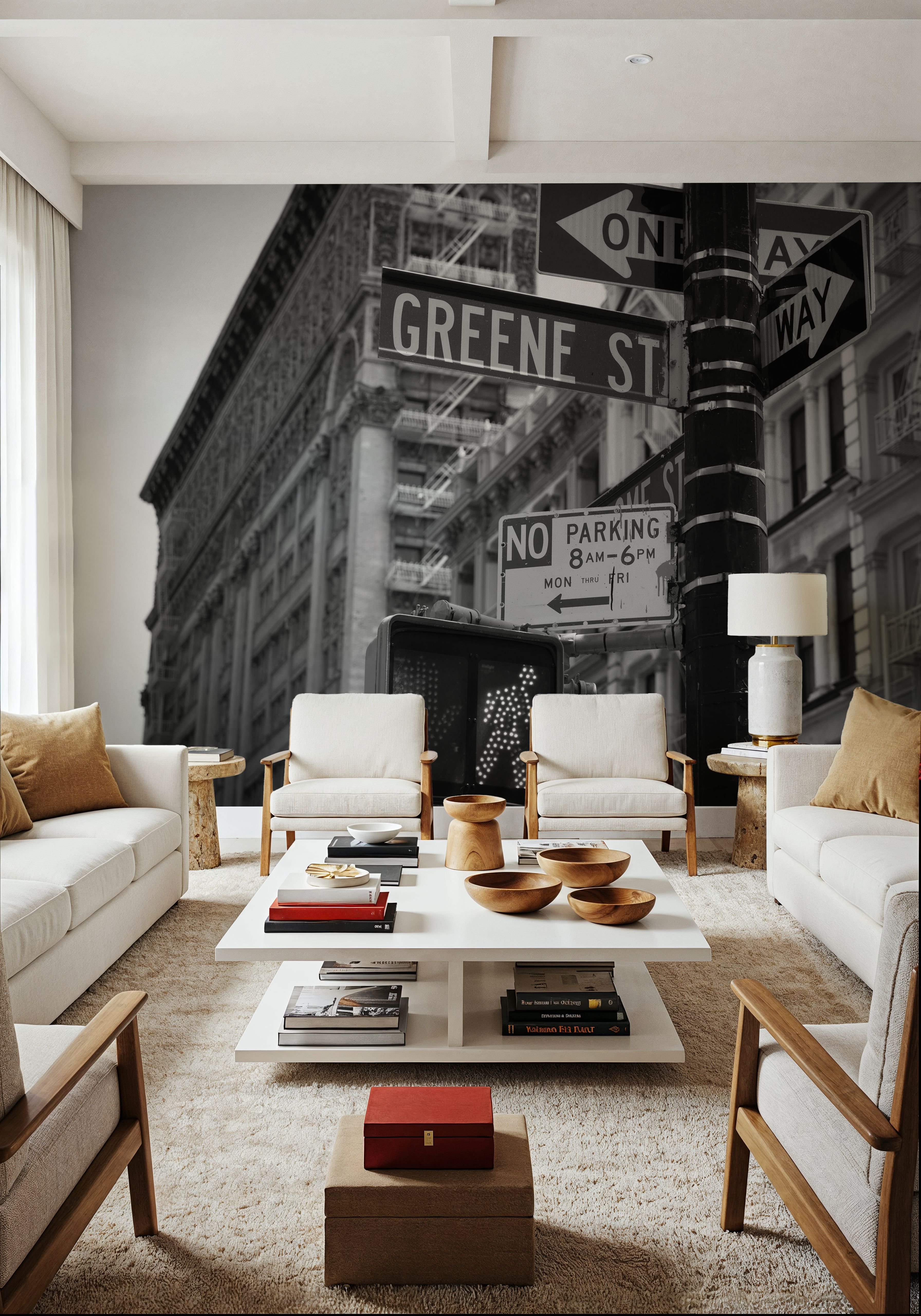 Soho Greene St Sign Manhattan, Black & White