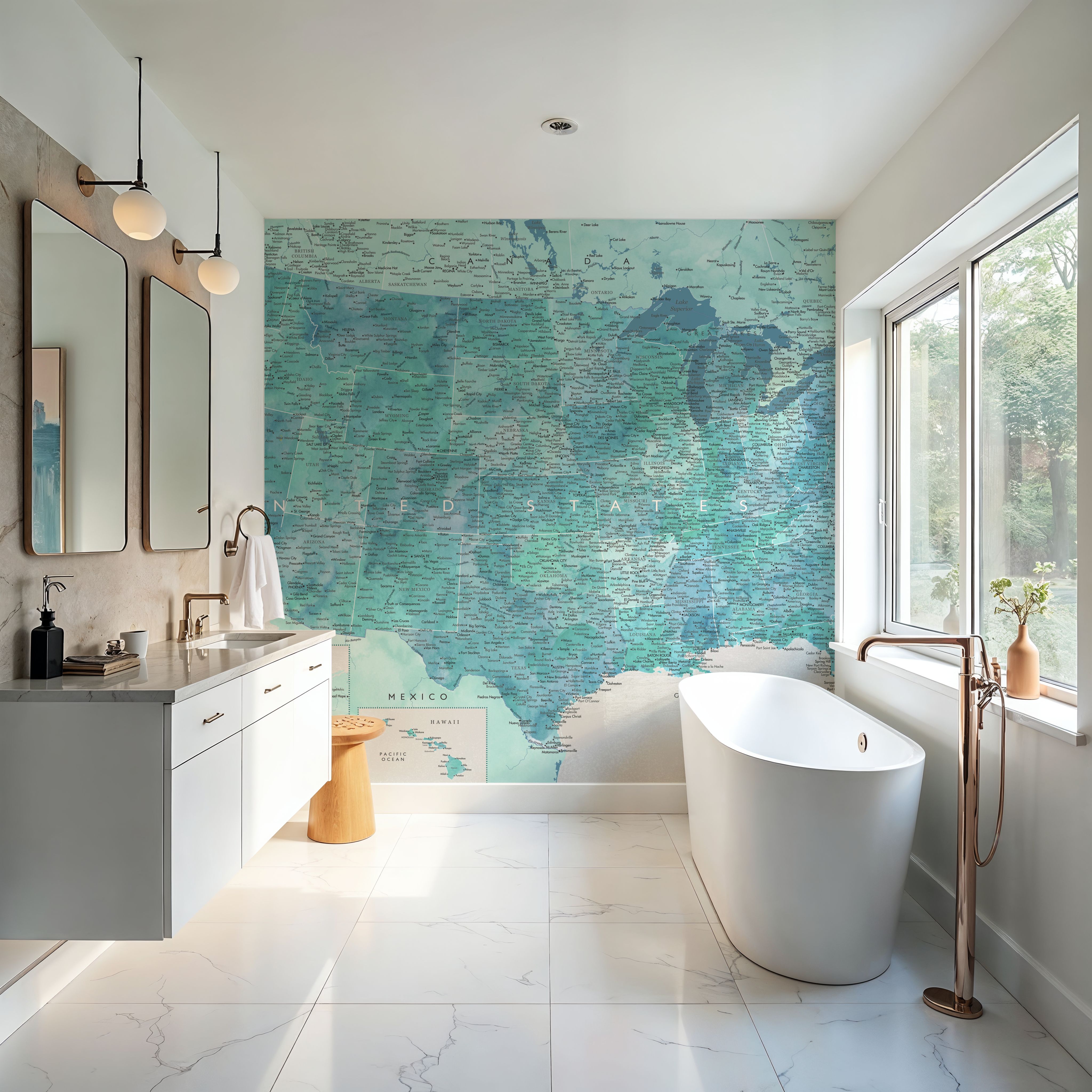 US Map Detailed - Harriet