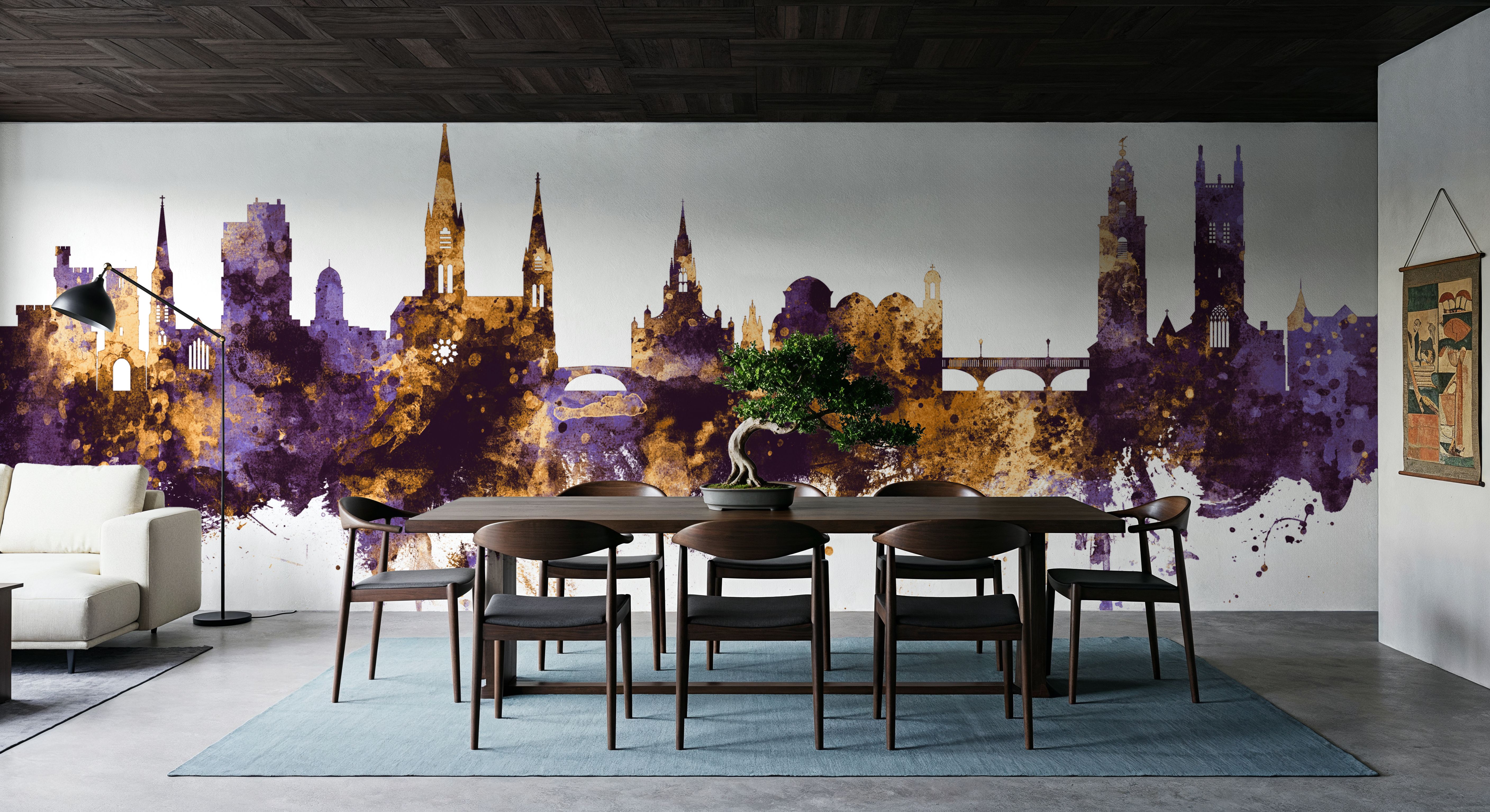 Cork Ireland Skyline Purple & Gold