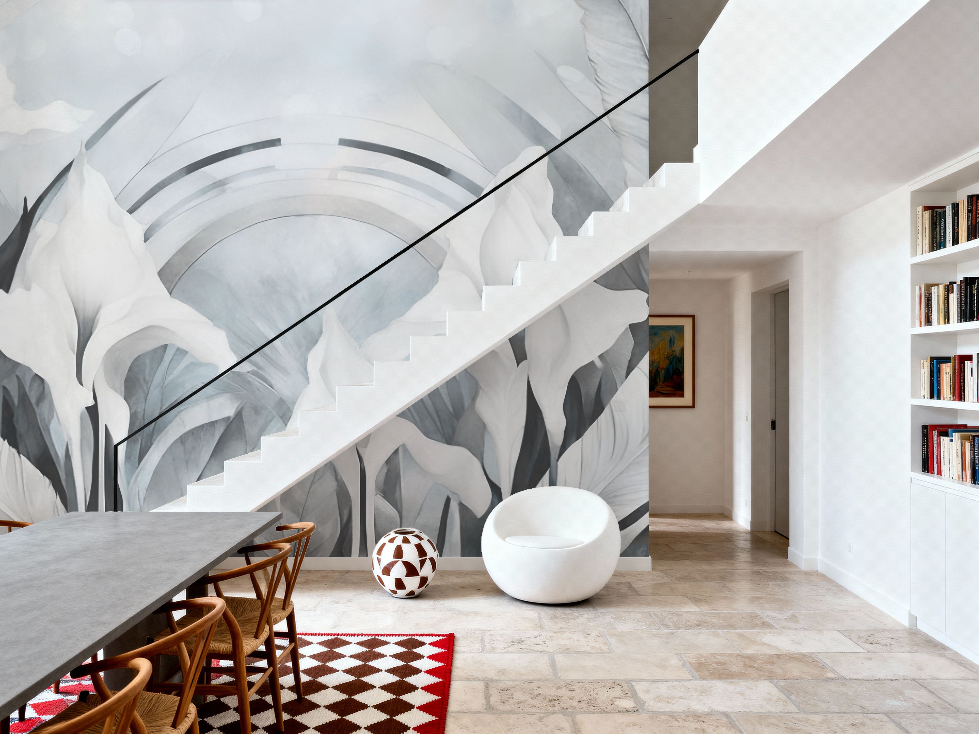 Irises and Feathers Blue