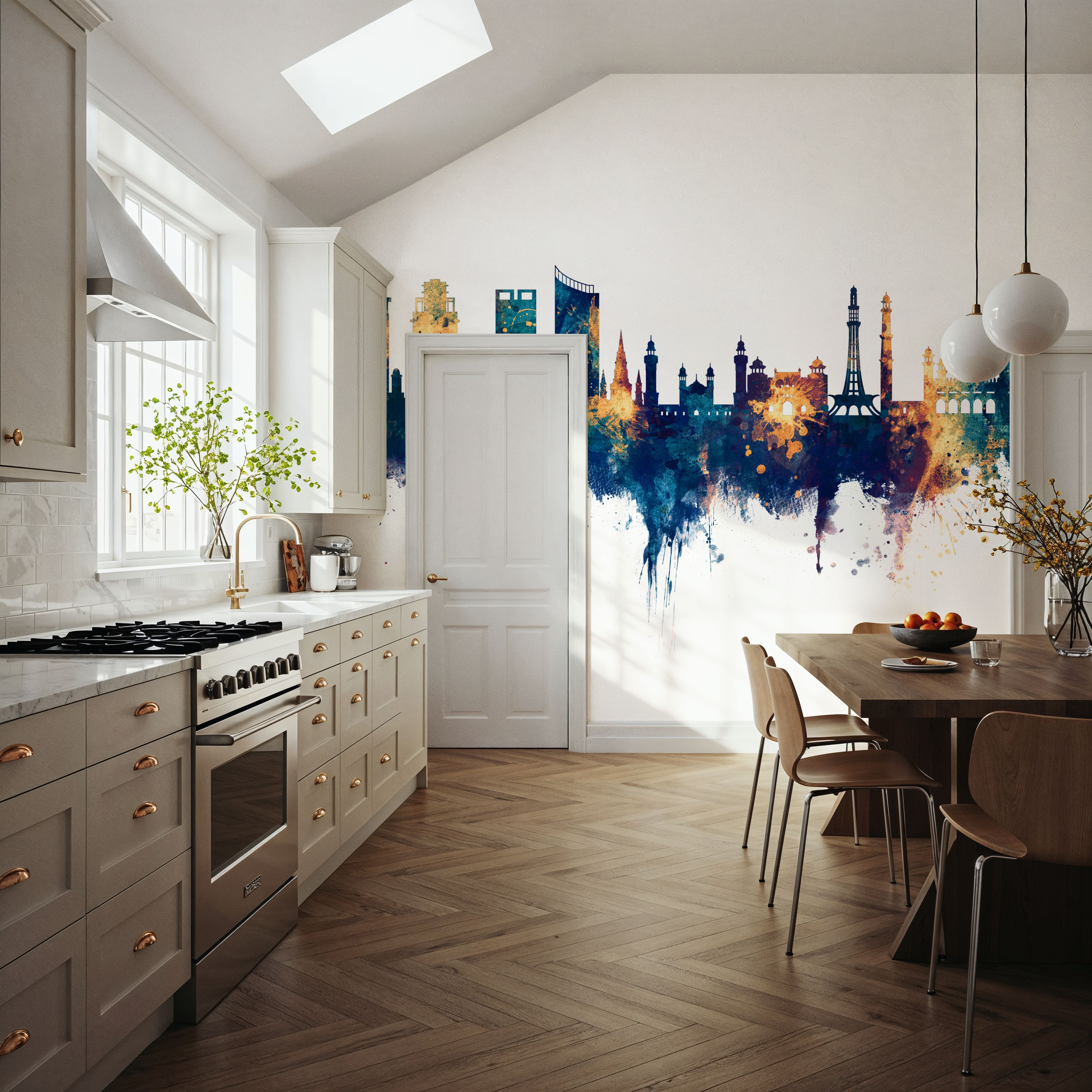 Lahore Pakistan Skyline Blue & Bronze