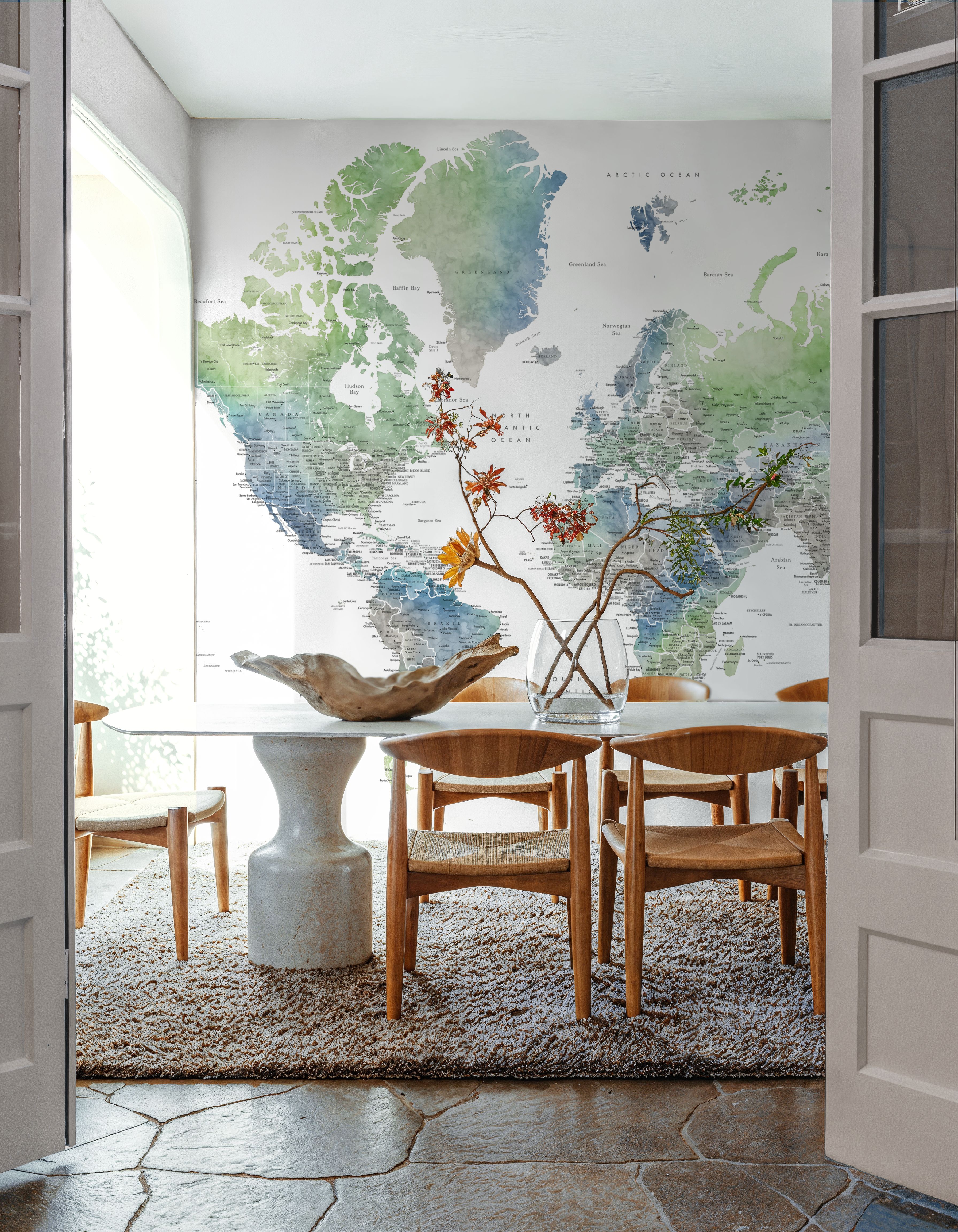 World Map Cities - Declan