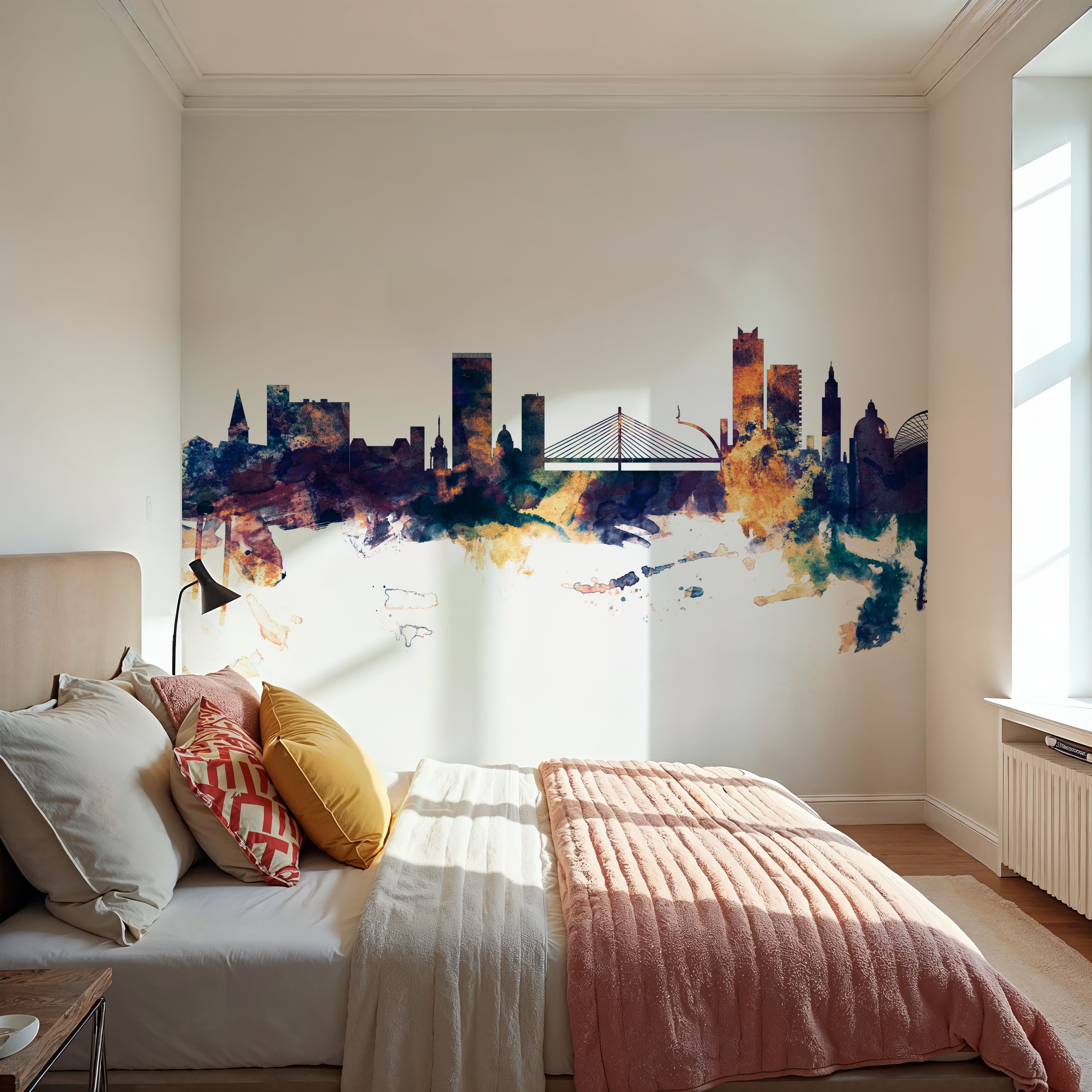 Liege Belgium Skyline Blue & Bronze