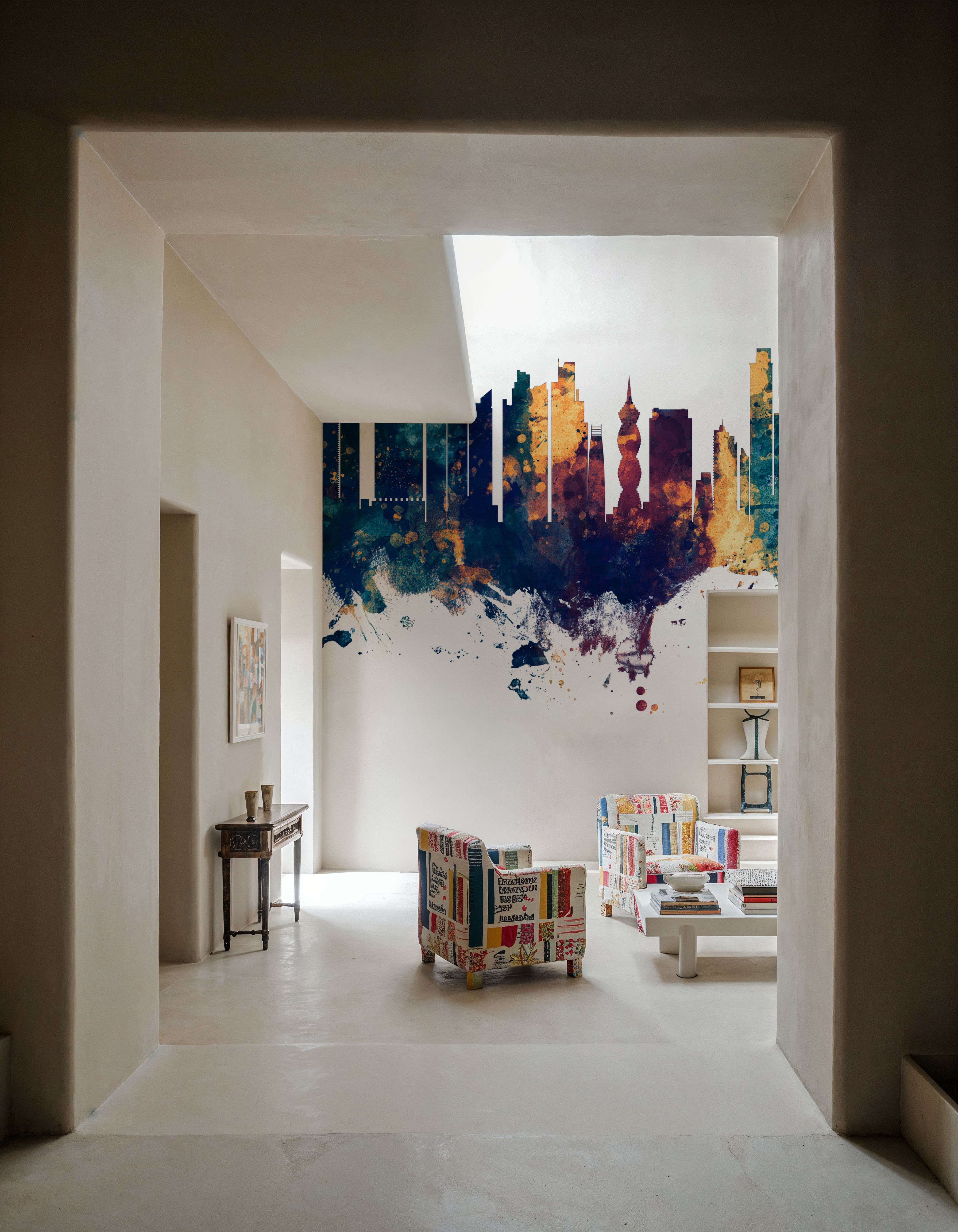 Panama City Skyline Blue & Bronze