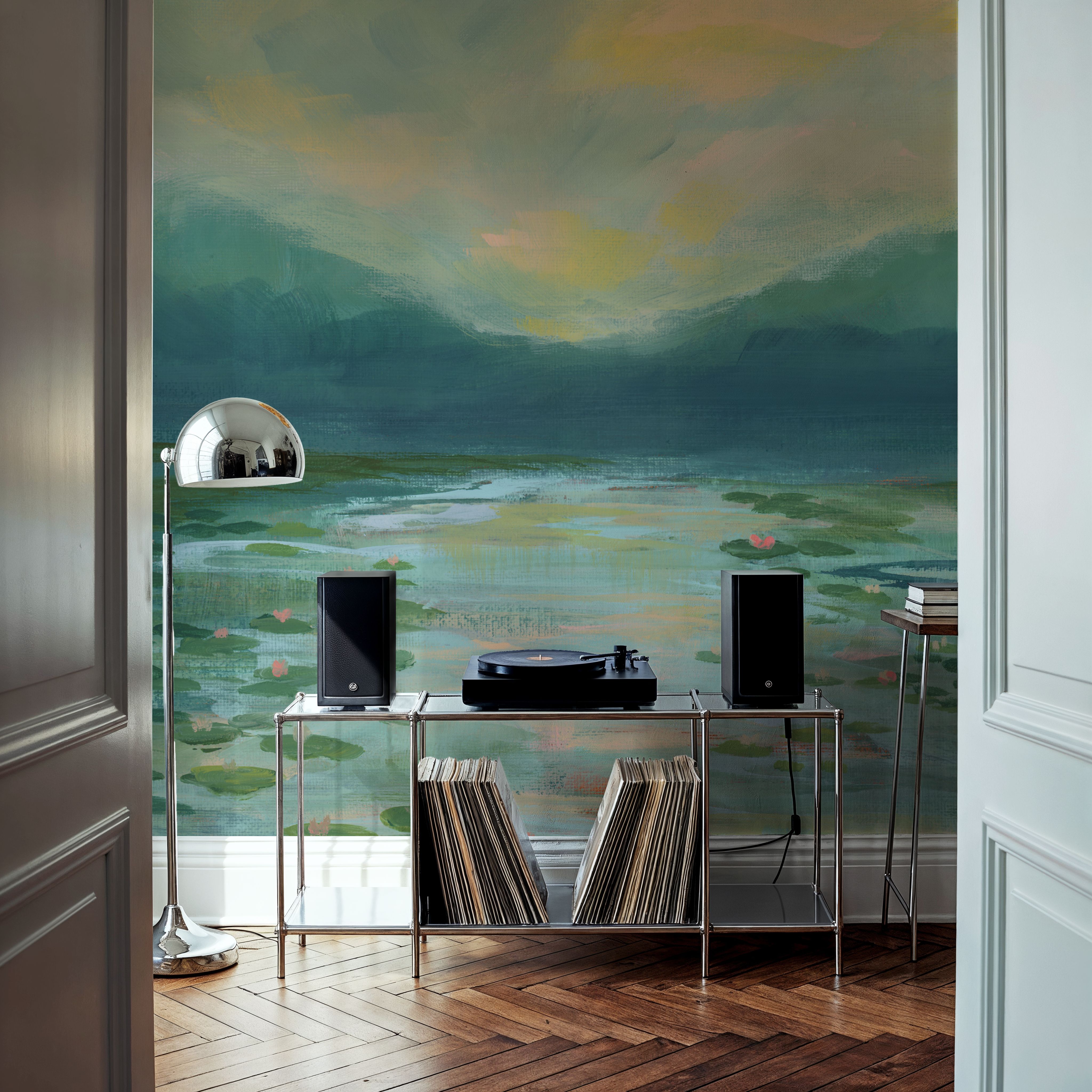 Wall Mural - Lily Pad Lagoon - Horizon Landscapes mural wallpaper - Hallway staircases - Wallism US - Premium, Textured or Peel & Stick