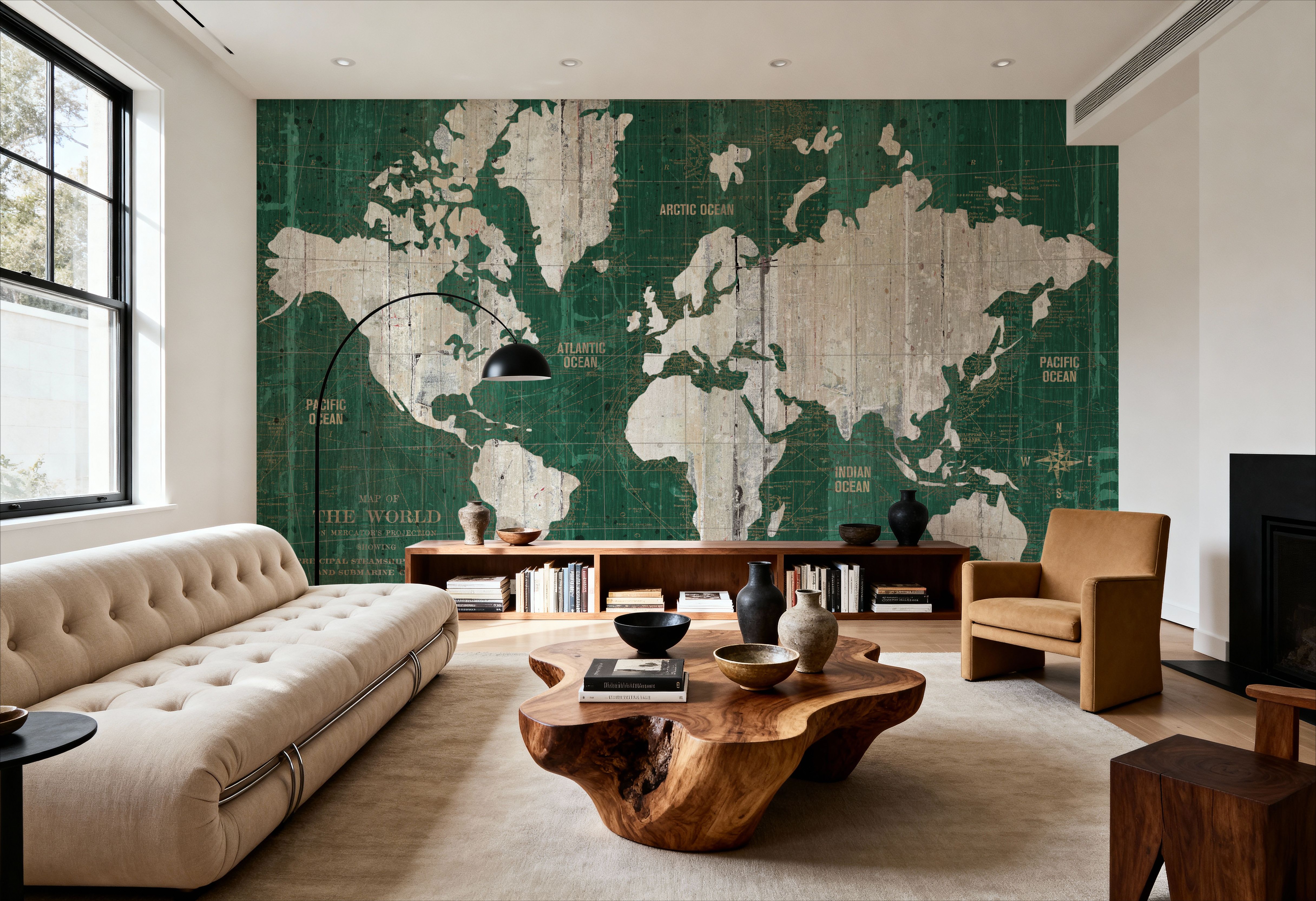 Old World Map Green