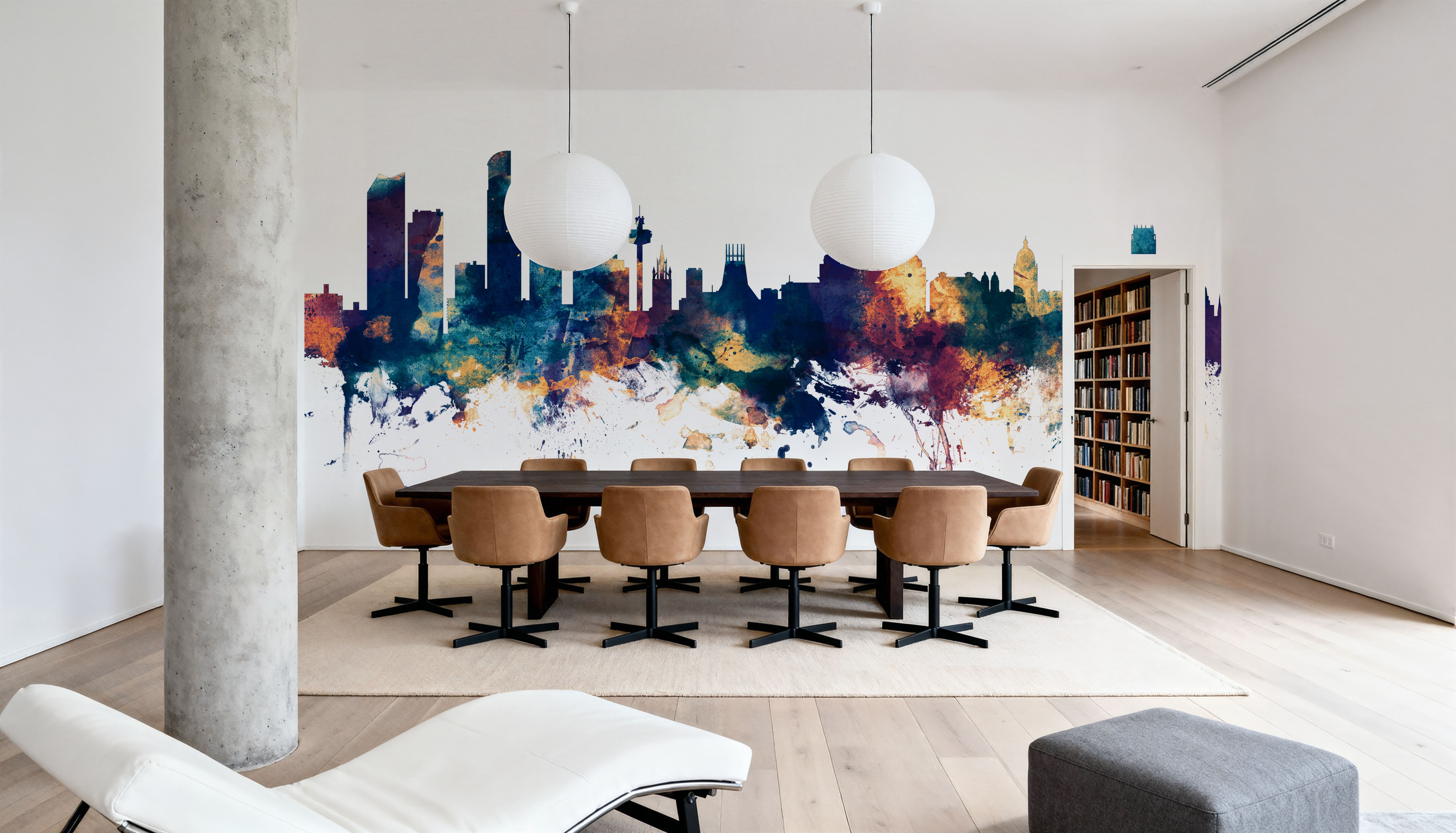 Liverpool England Skyline Blue & Bronze