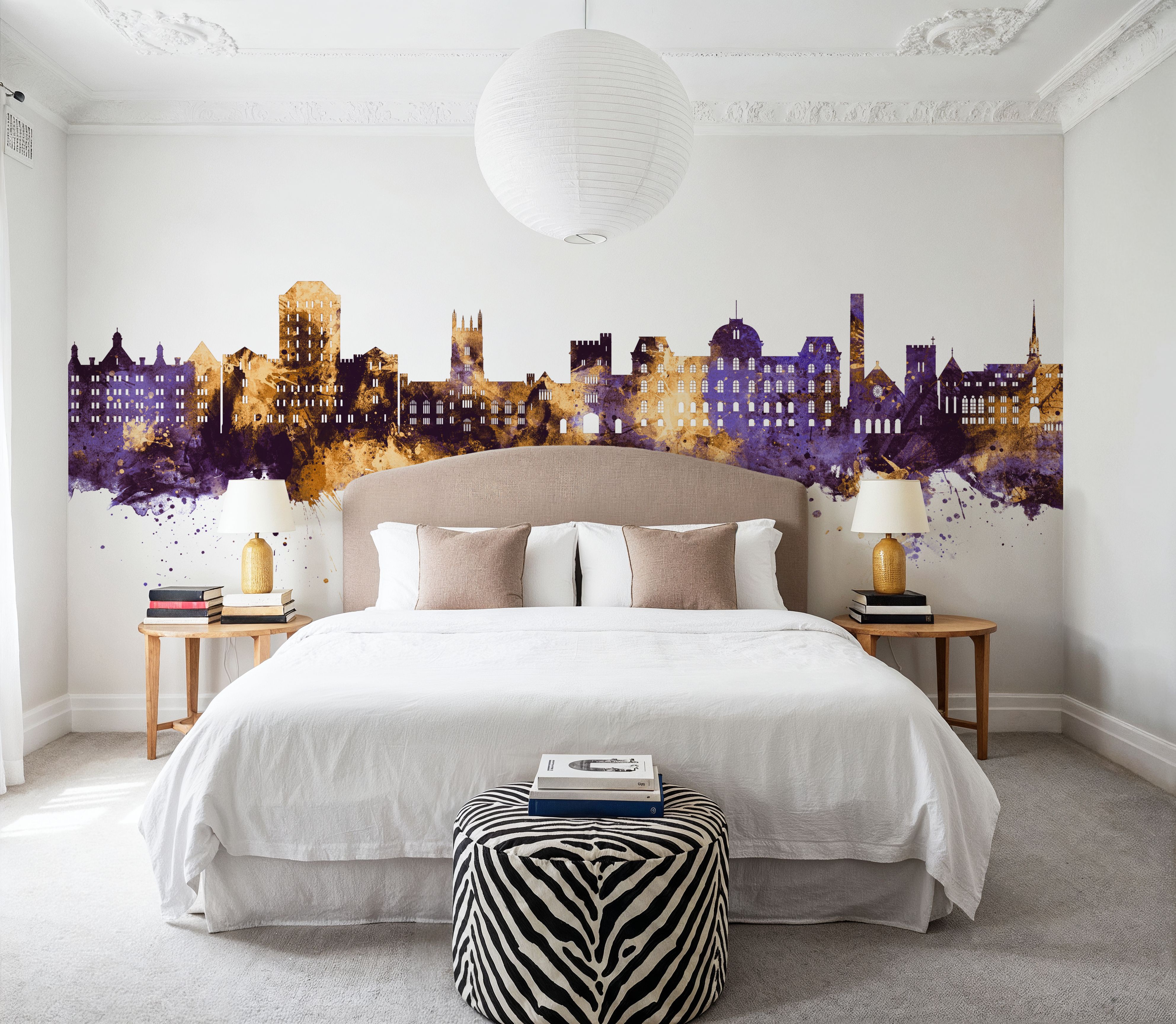 Poughkeepsie New York Skyline  Purple & Gold