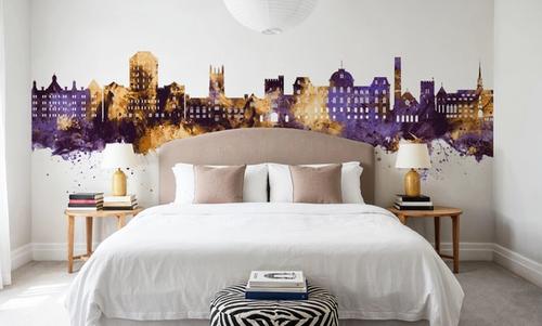 Poughkeepsie New York Skyline Purple & Gold