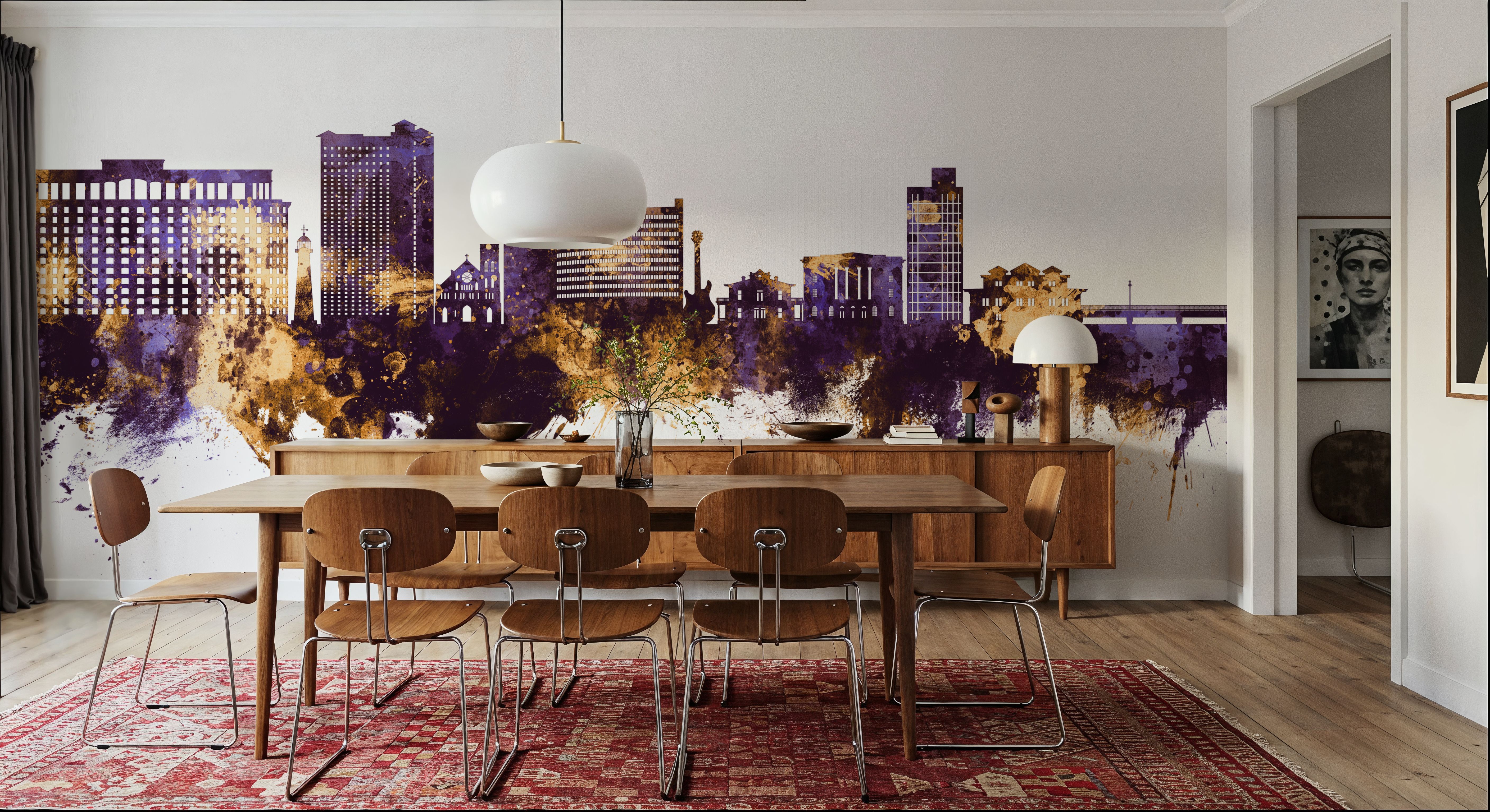 Biloxi Mississippi Skyline Purple & Gold