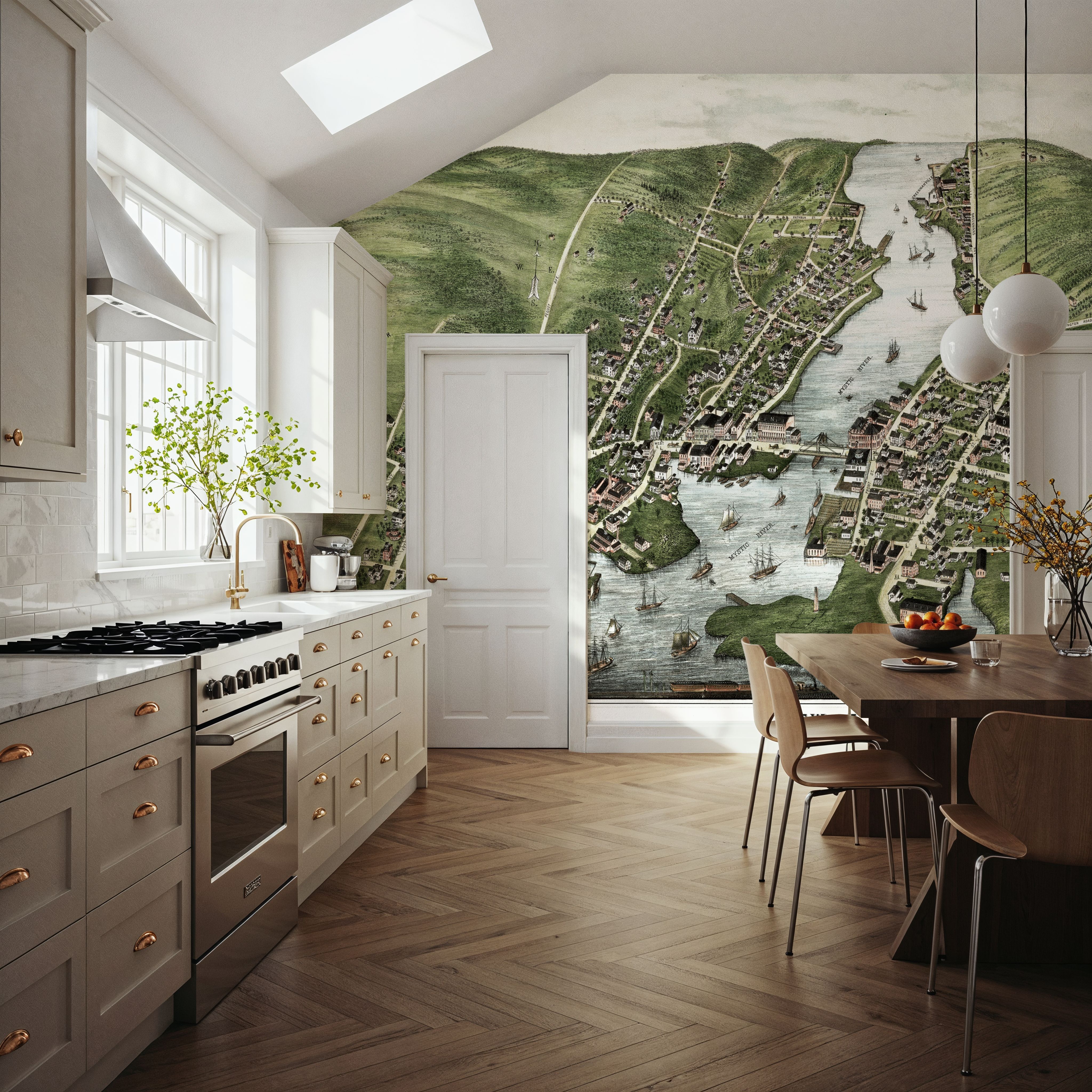 Old view of Mystic River, Connecticut, 1879