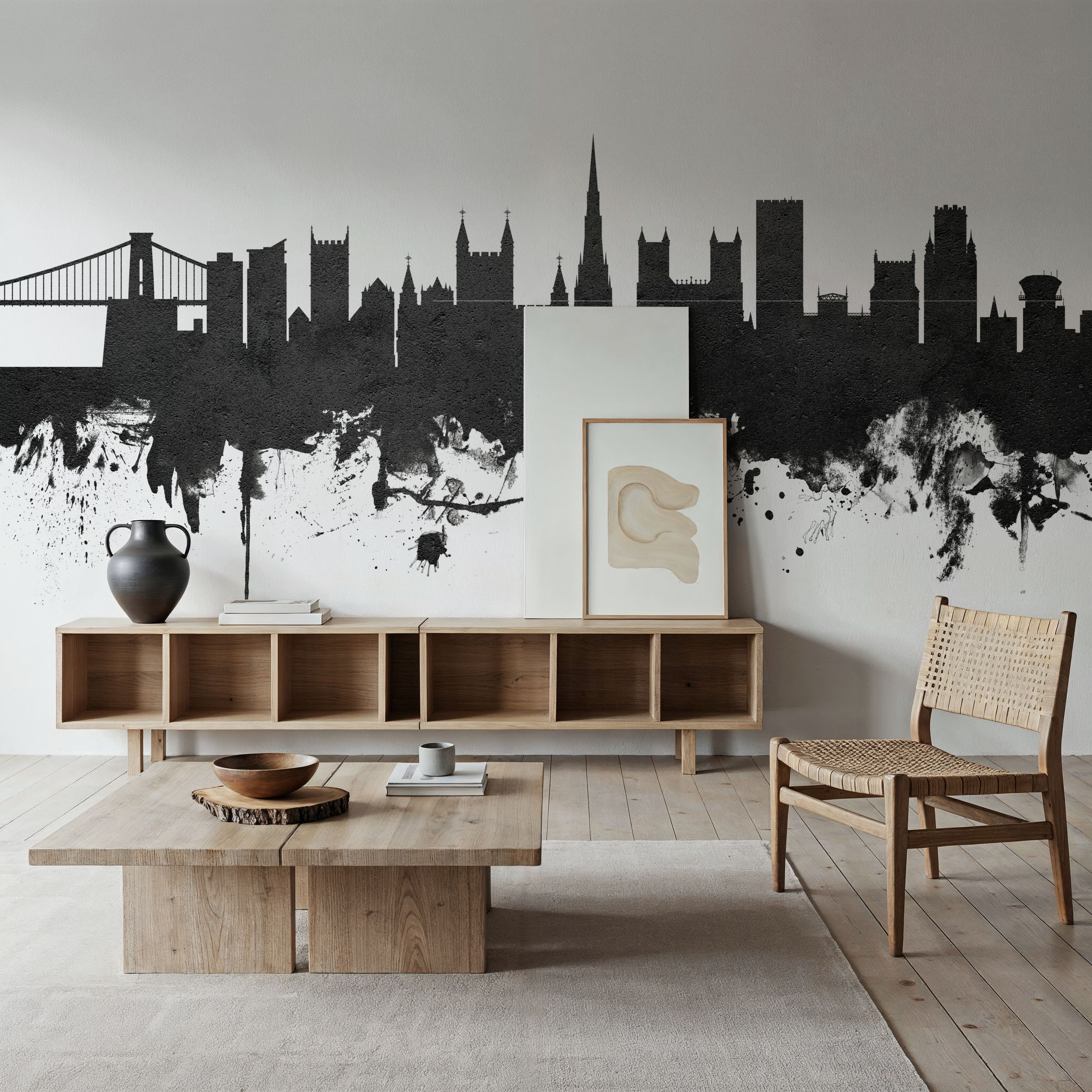 Bristol England Skyline Black & White