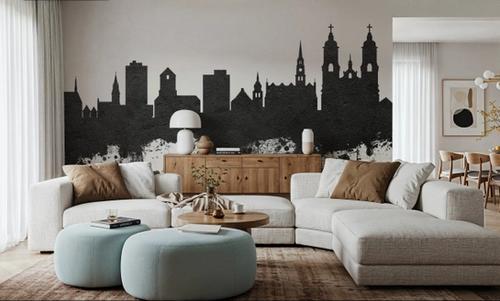 St Gallen Switzerland Skyline Black & White