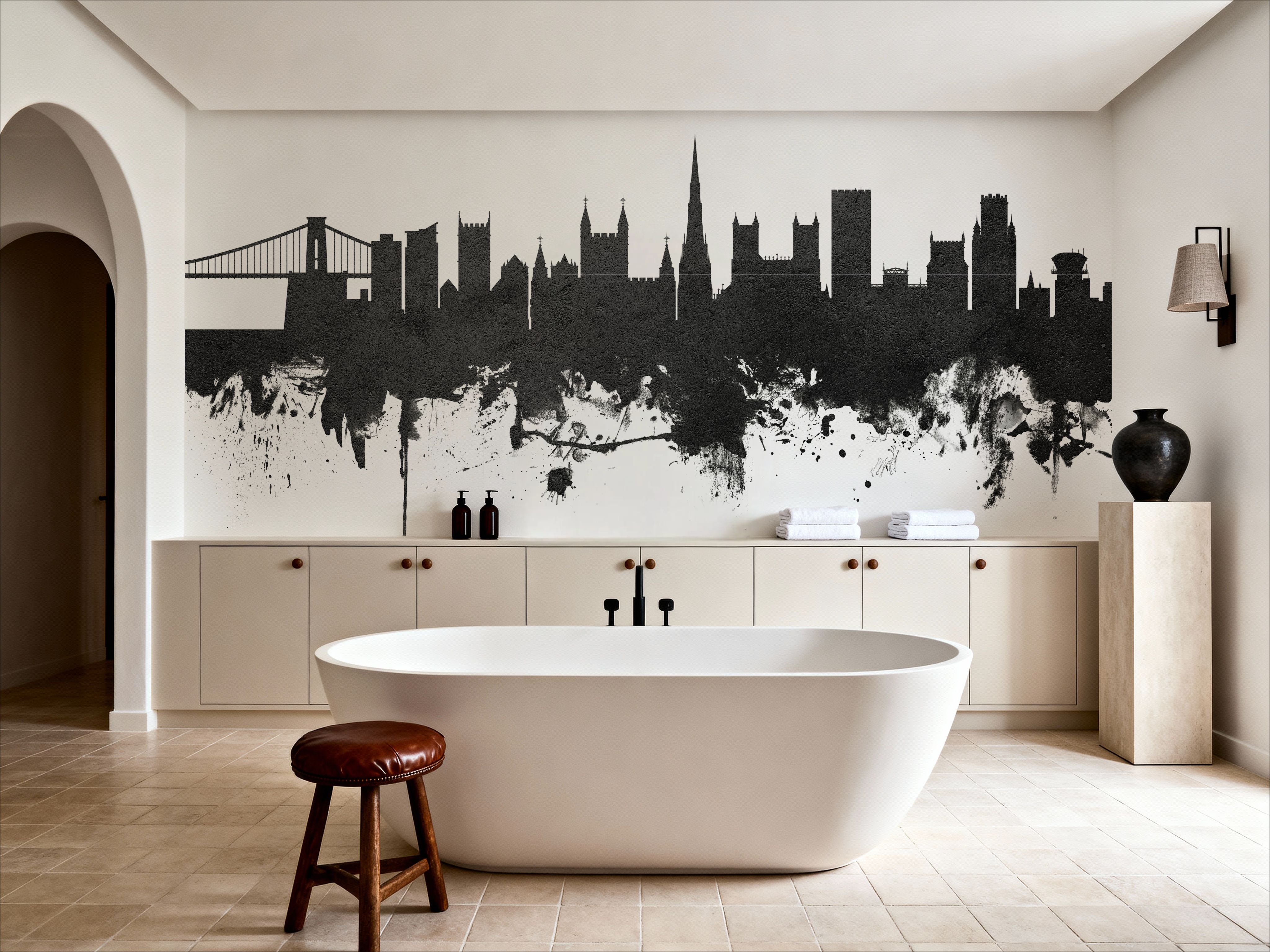 Bristol England Skyline Black & White