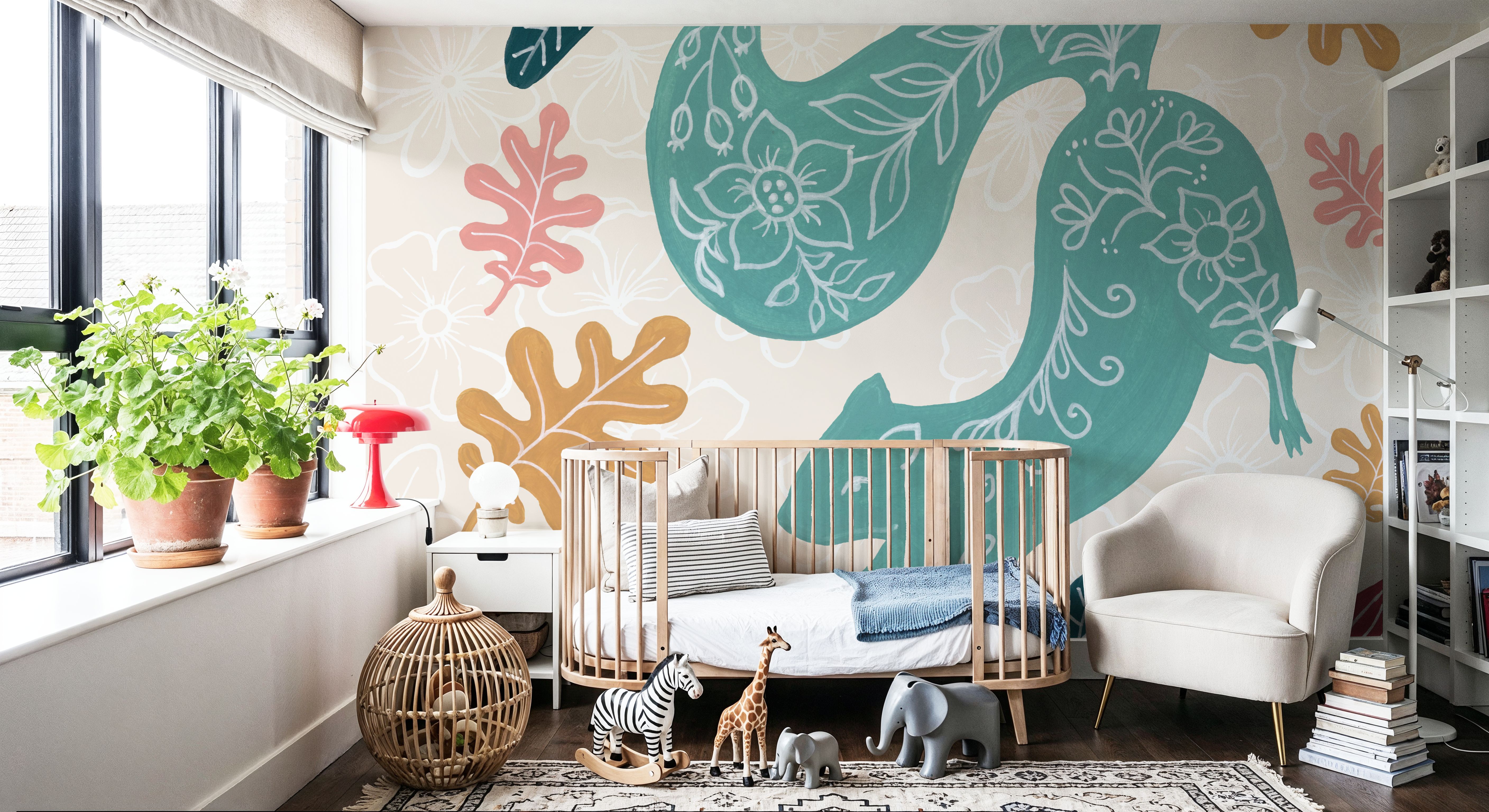 Wall Mural - Gathering Pinecones - Animals mural wallpaper - Kids' Room - Wallism US - Premium, Textured or Peel & Stick