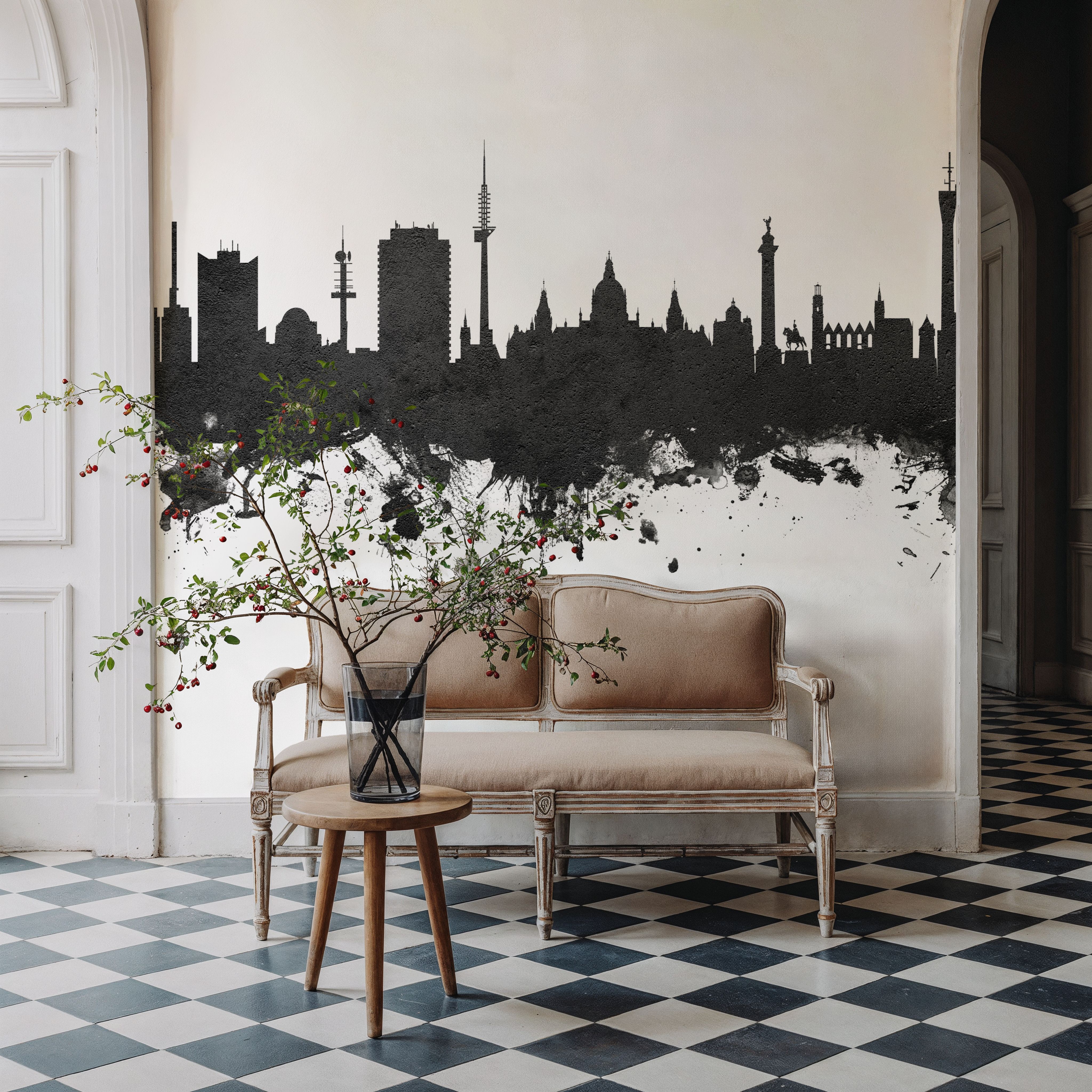 Hannover Germany Skyline Black & White