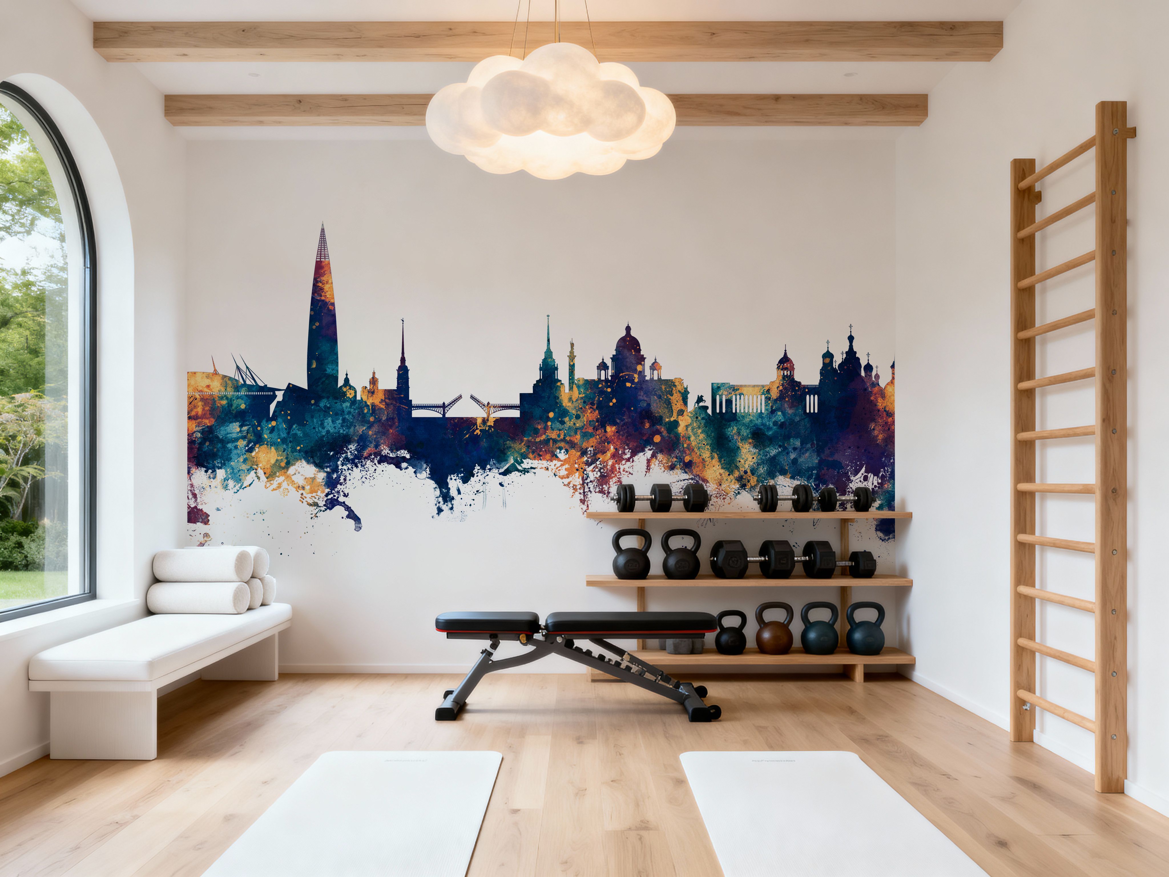 St Petersbug Russia Skyline Blue & Bronze