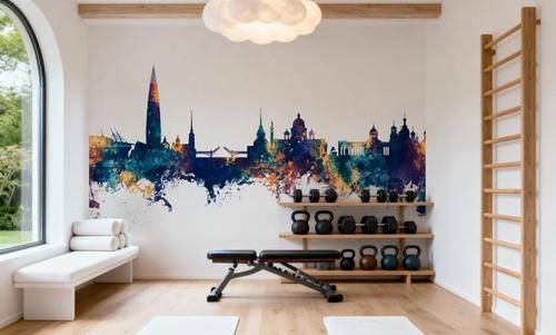 St Petersbug Russia Skyline Blue & Bronze