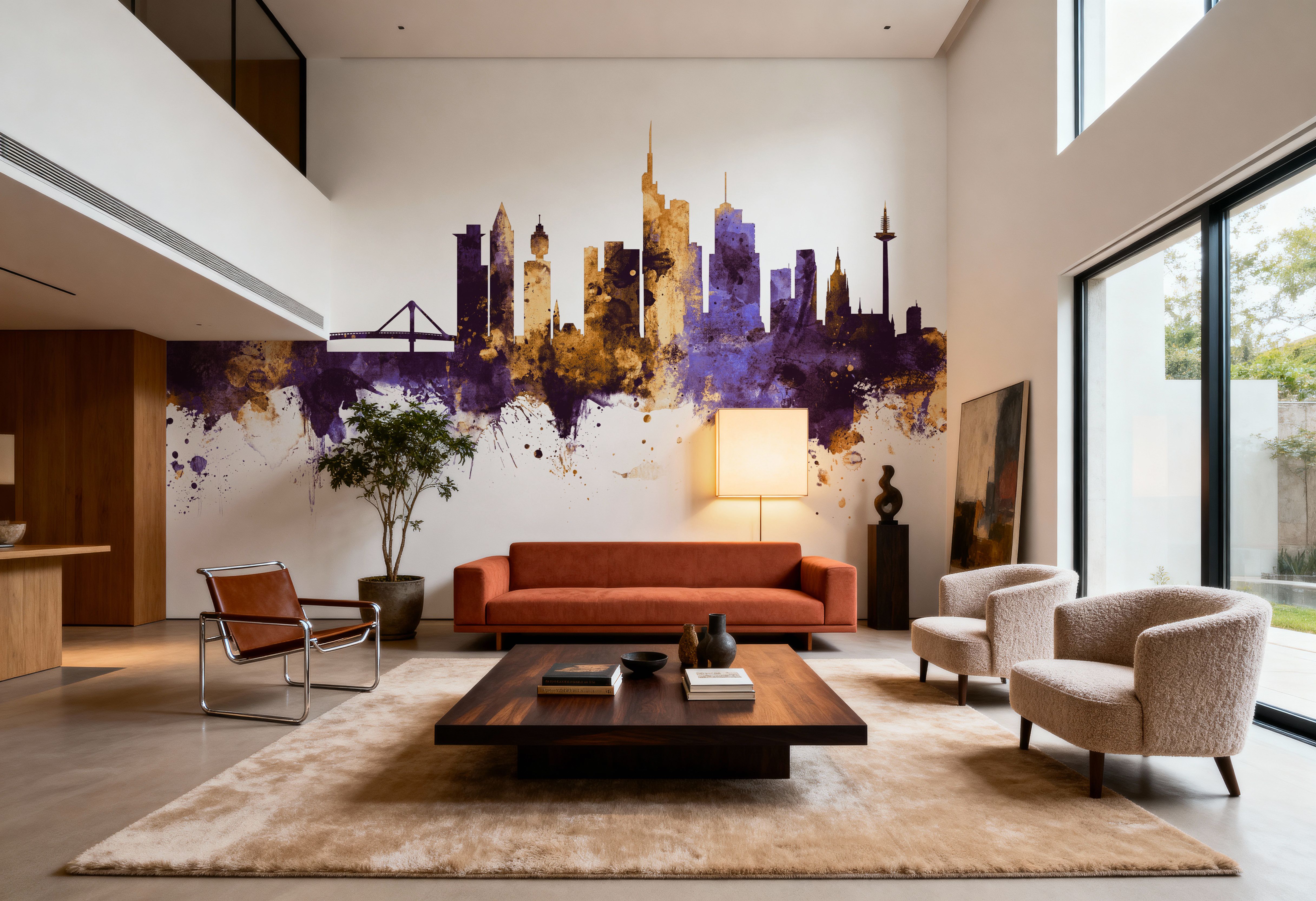 Frankfurt Skyline Purple & Gold