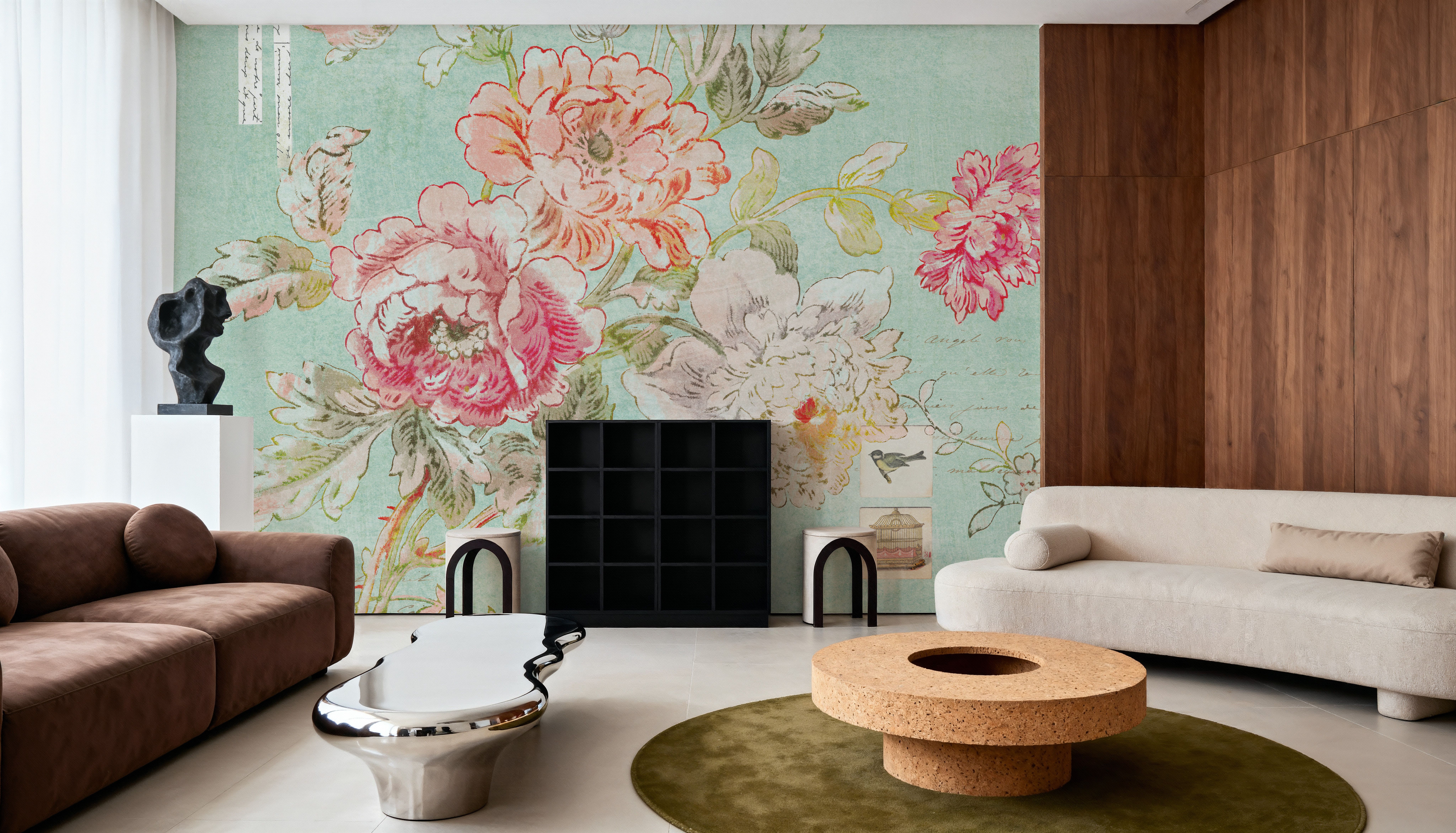 Cottage Roses I Blue