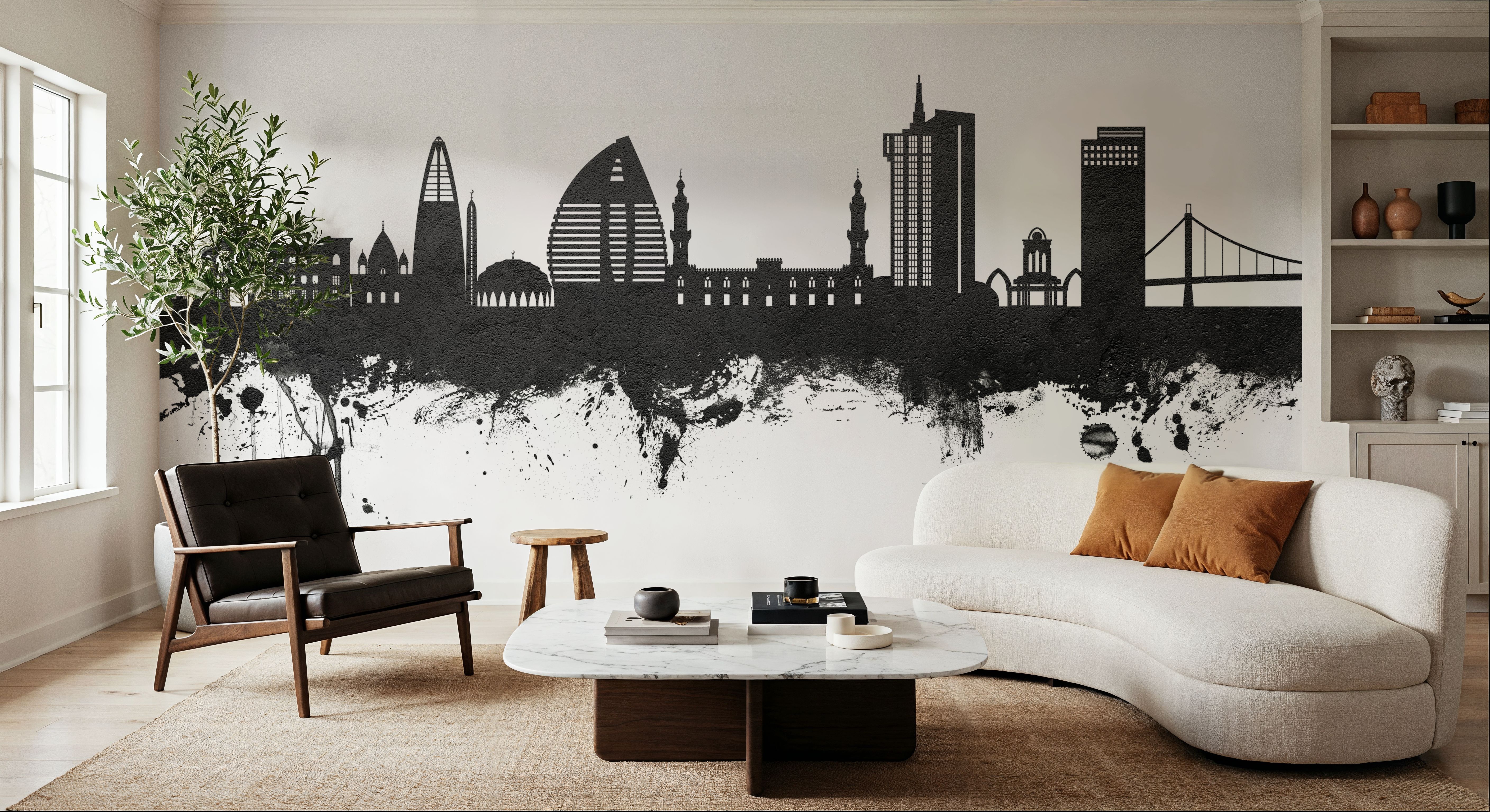Khartoum Sudan Skyline Black & White